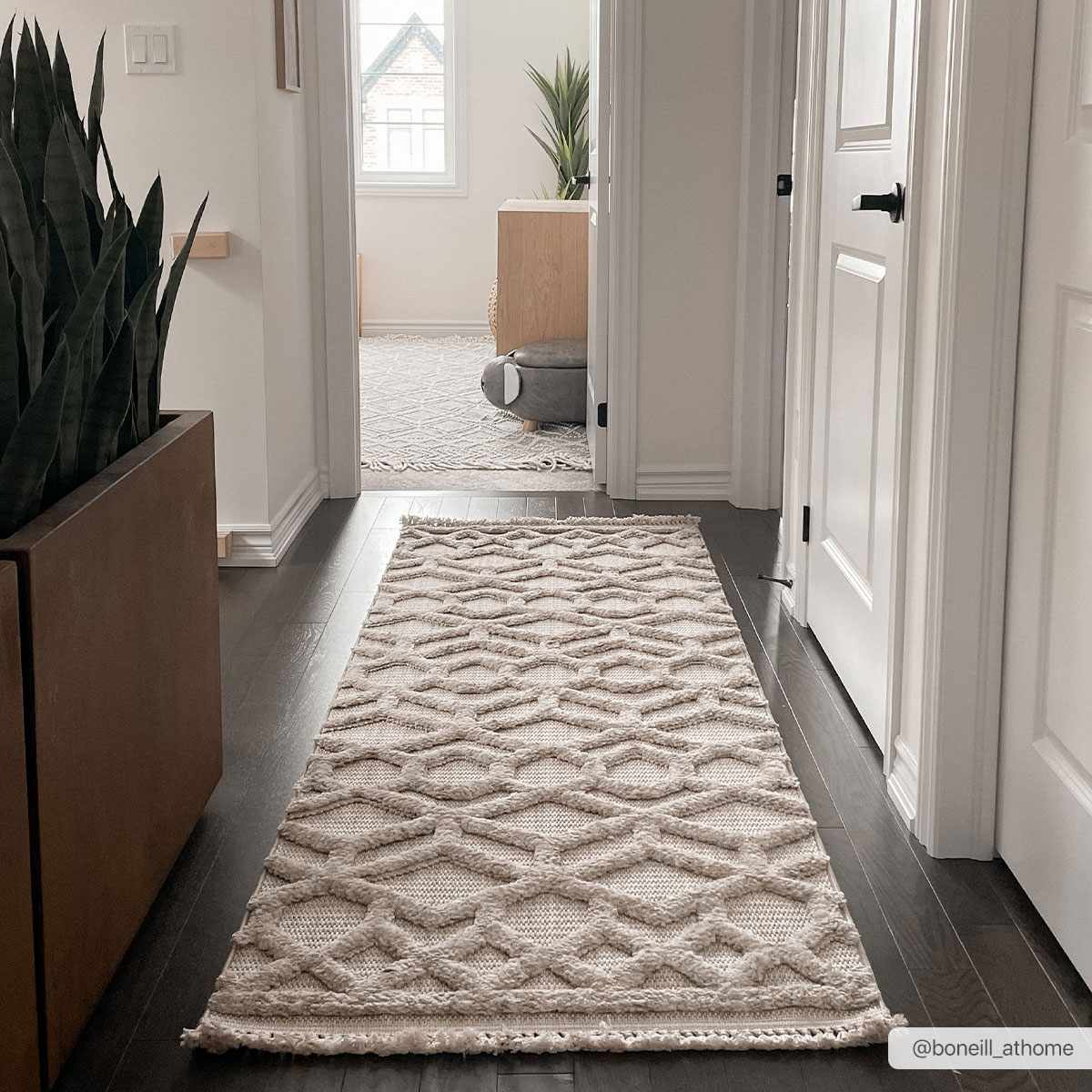 Contemporary Beige and Light Peach High/Low pile Texture Area Rug - Image 13