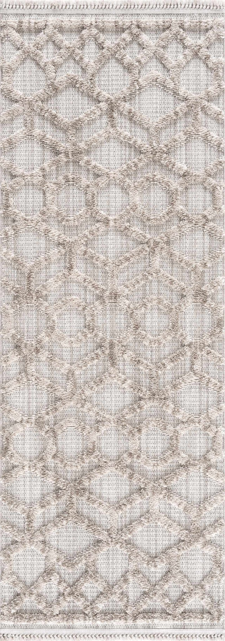 Contemporary Beige and Light Peach High/Low pile Texture Area Rug - Image 19