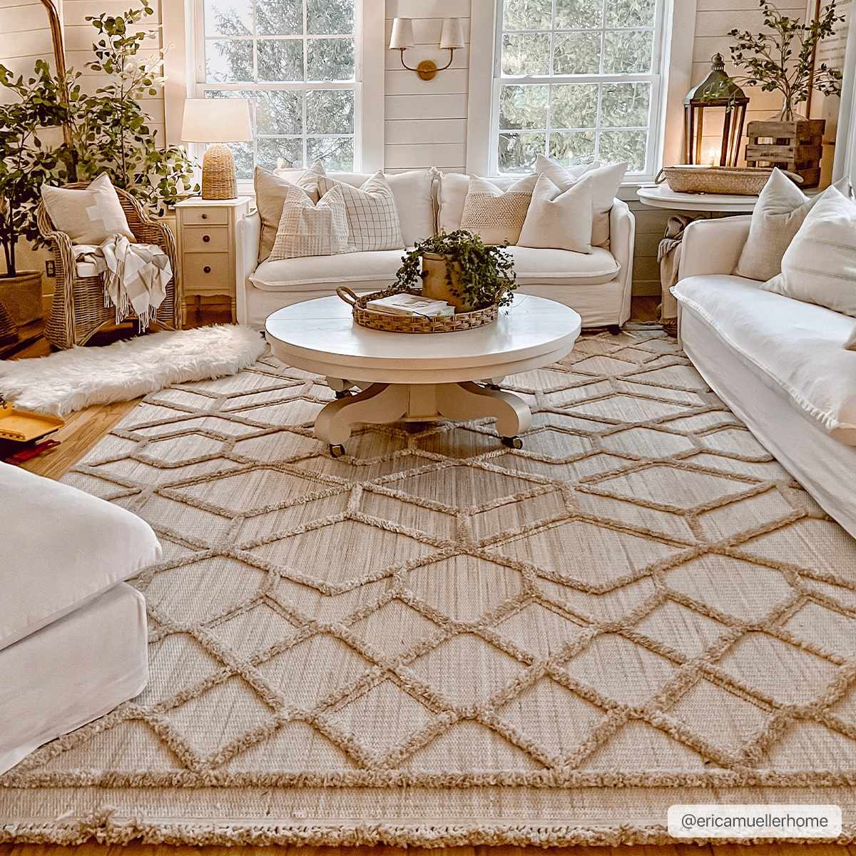 Contemporary Beige and Light Peach High/Low pile Texture Area Rug - Image 2