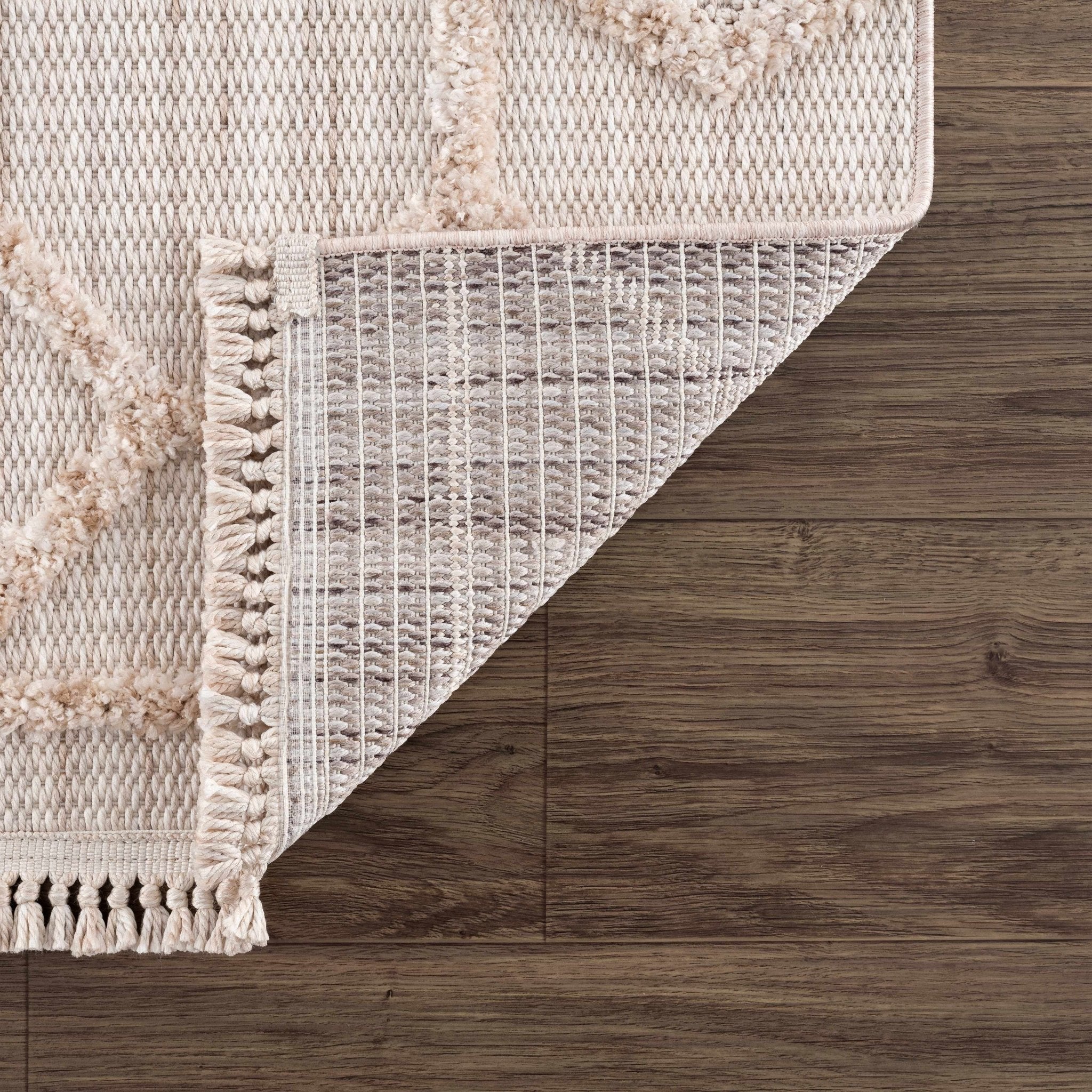 Contemporary Beige and Light Peach High/Low pile Texture Area Rug - Image 21