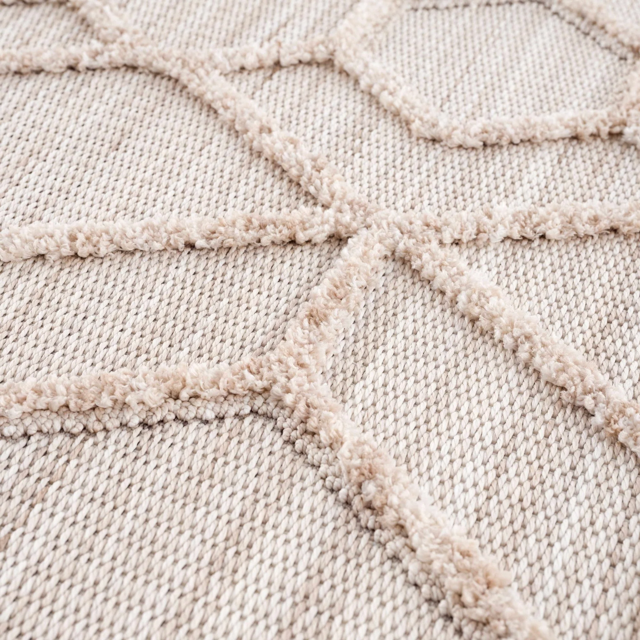 Contemporary Beige and Light Peach High/Low pile Texture Area Rug - Image 28