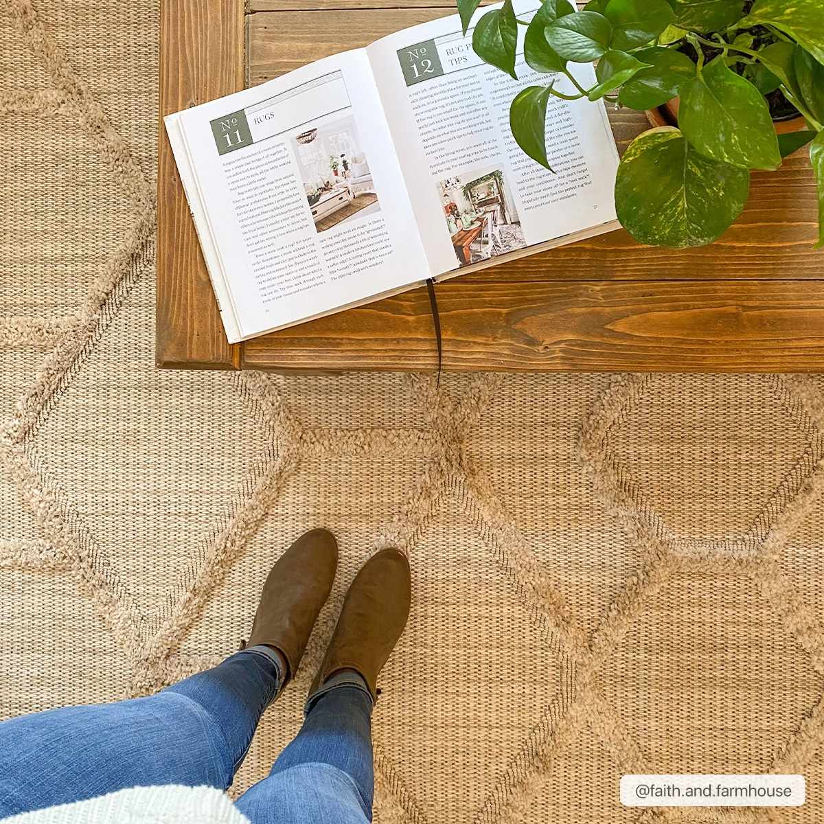 Contemporary Beige and Light Peach High/Low pile Texture Area Rug - Image 3