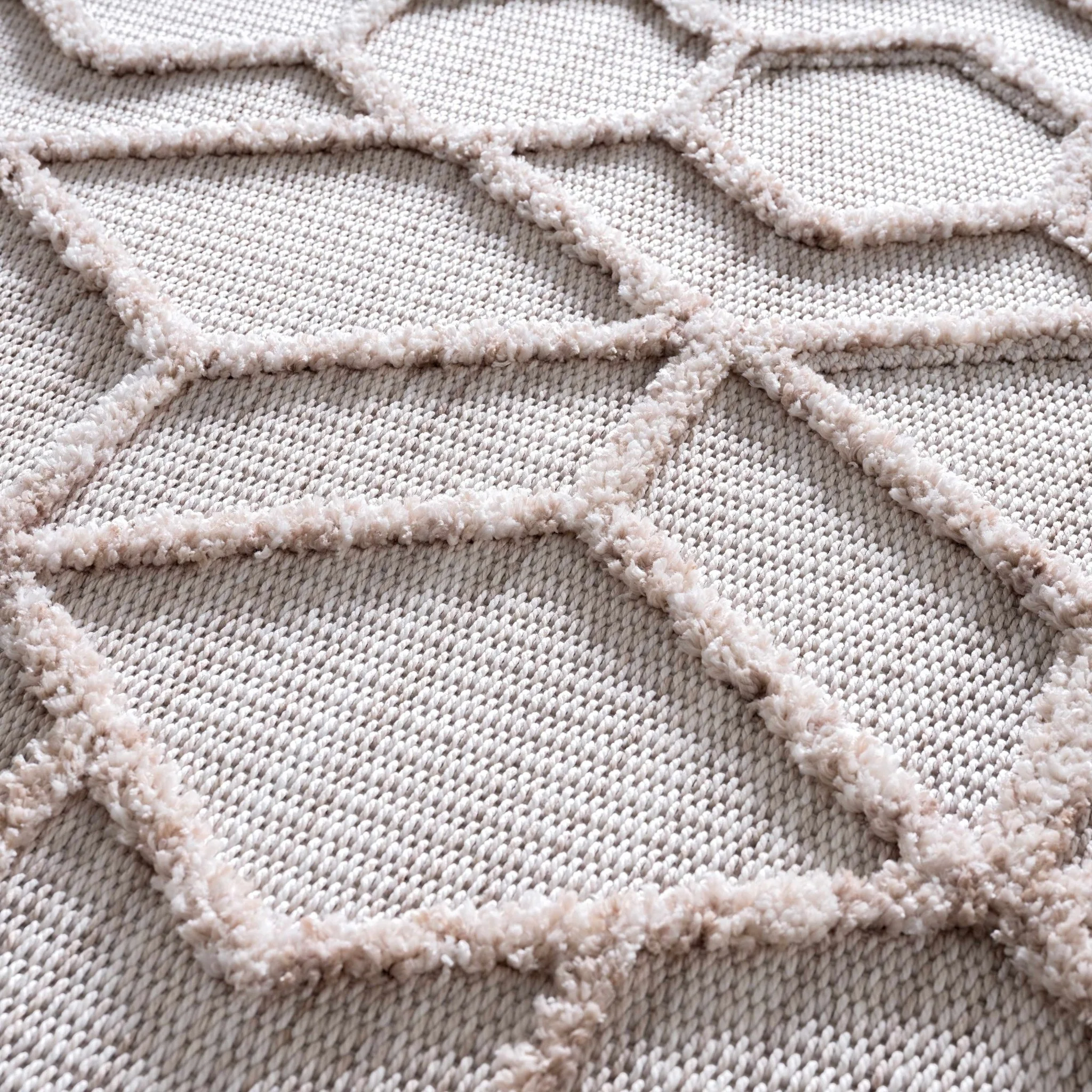 Contemporary Beige and Light Peach High/Low pile Texture Area Rug - Image 30