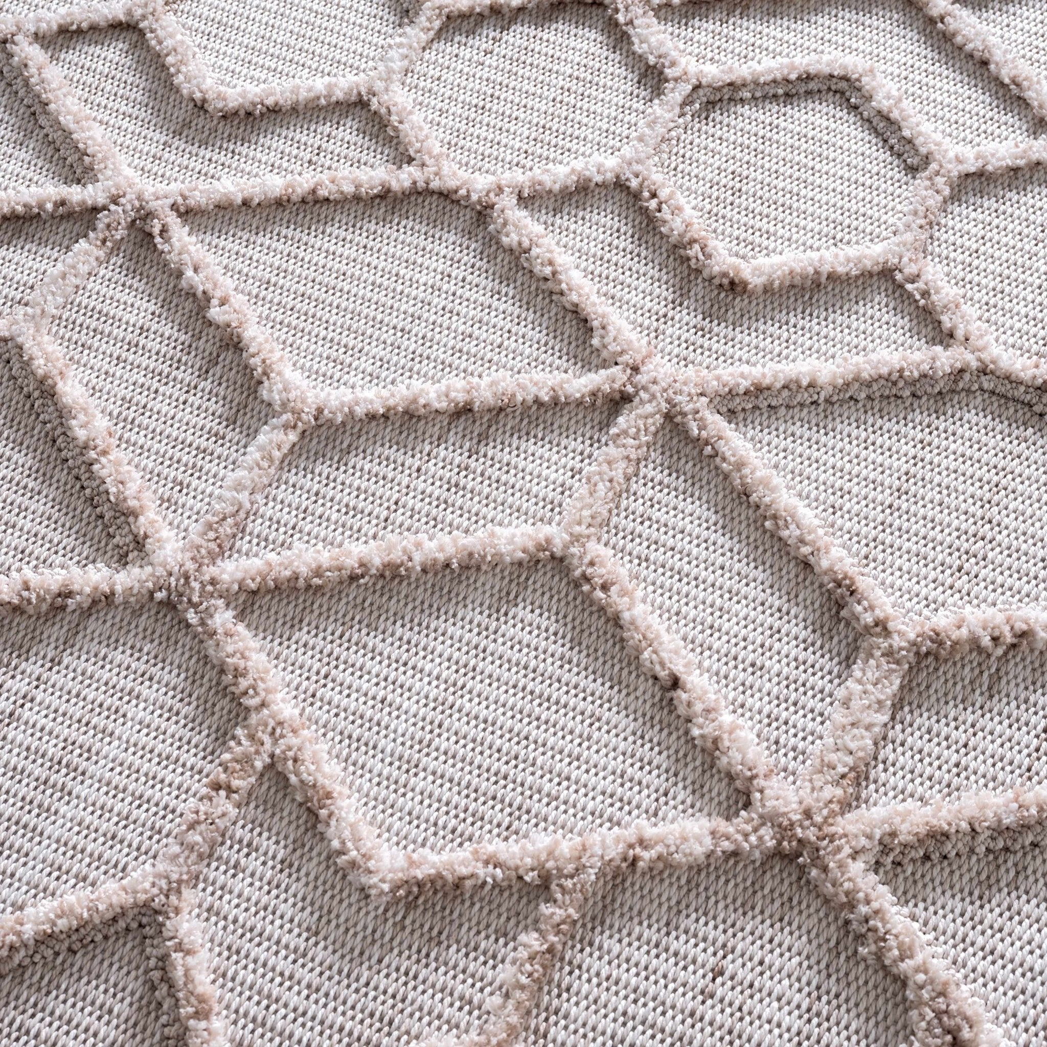 Contemporary Beige and Light Peach High/Low pile Texture Area Rug - Image 31