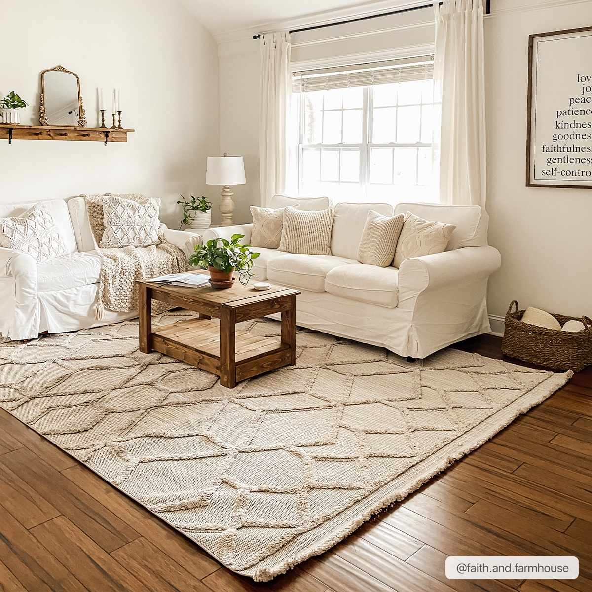 Contemporary Beige and Light Peach High/Low pile Texture Area Rug - Image 6