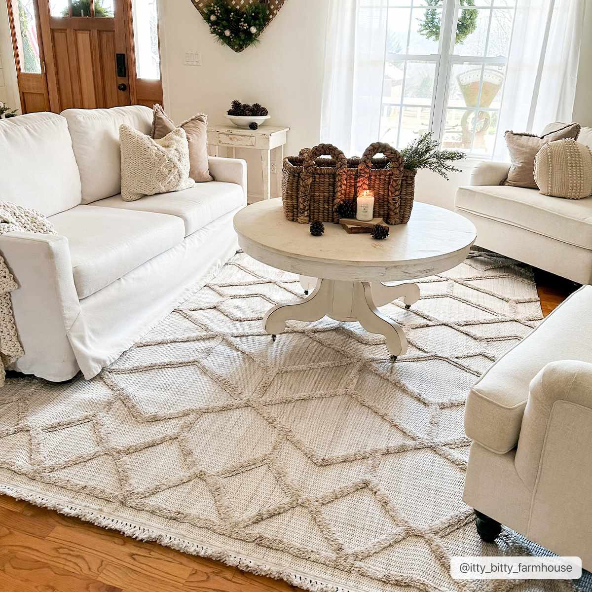 Contemporary Beige and Light Peach High/Low pile Texture Area Rug - Image 7