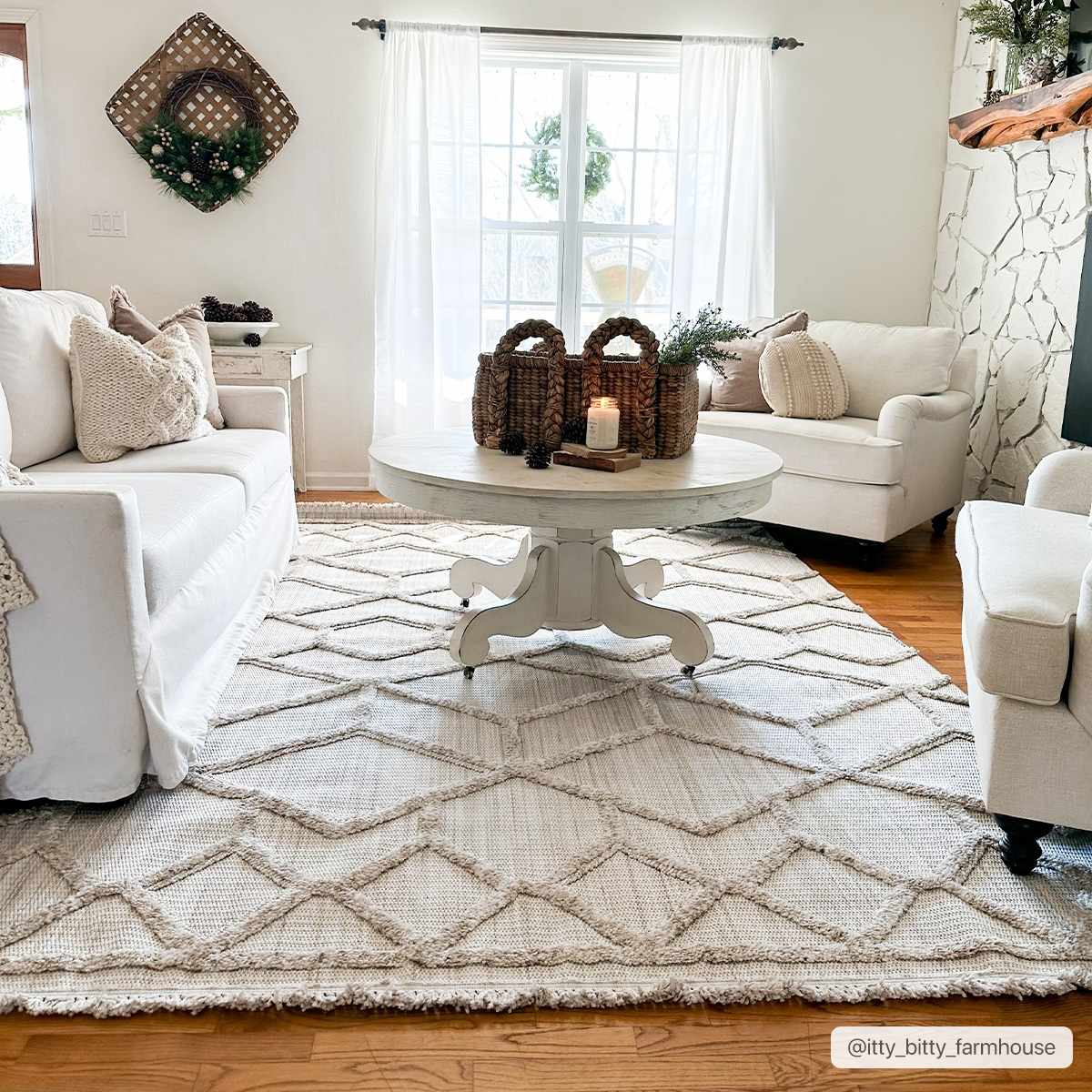 Contemporary Beige and Light Peach High/Low pile Texture Area Rug - Image 9