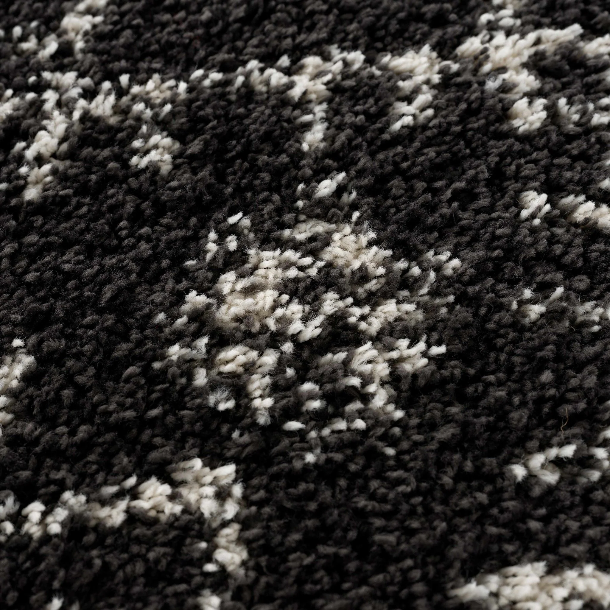 Contemporary Black and Beige Tribal Design Plush Pile Area Rug - Image 16