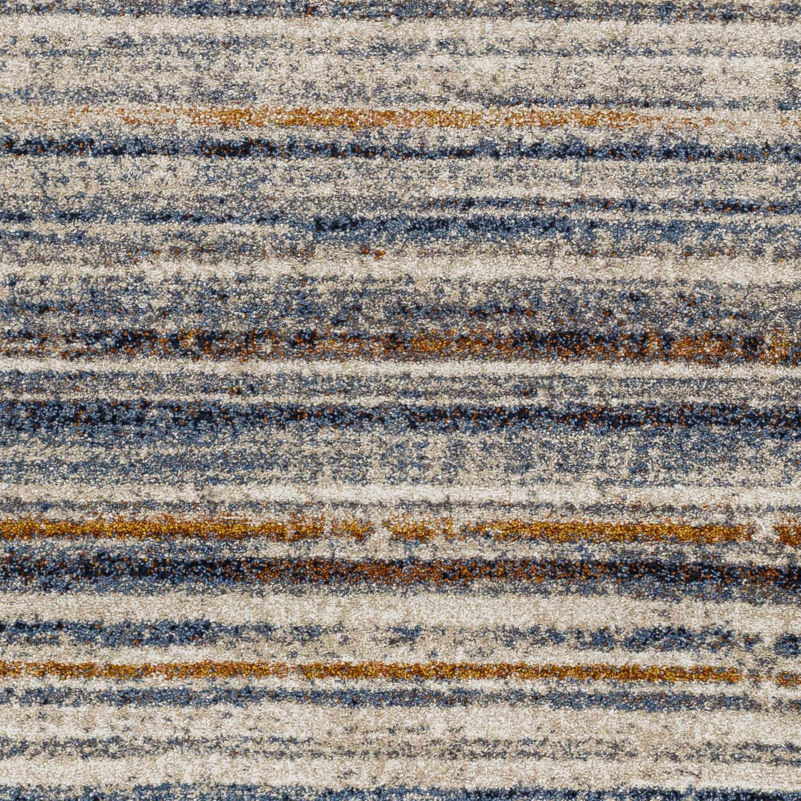 Contemporary Blue And Beige Abstract Machine Woven Rug - Image 3