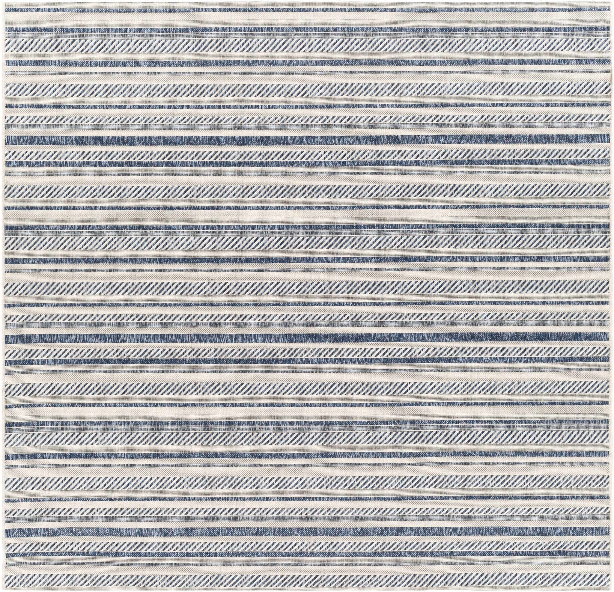 Modern Contemporary Blue and Ivory Stripes Multi Size Area Rug - Image 10