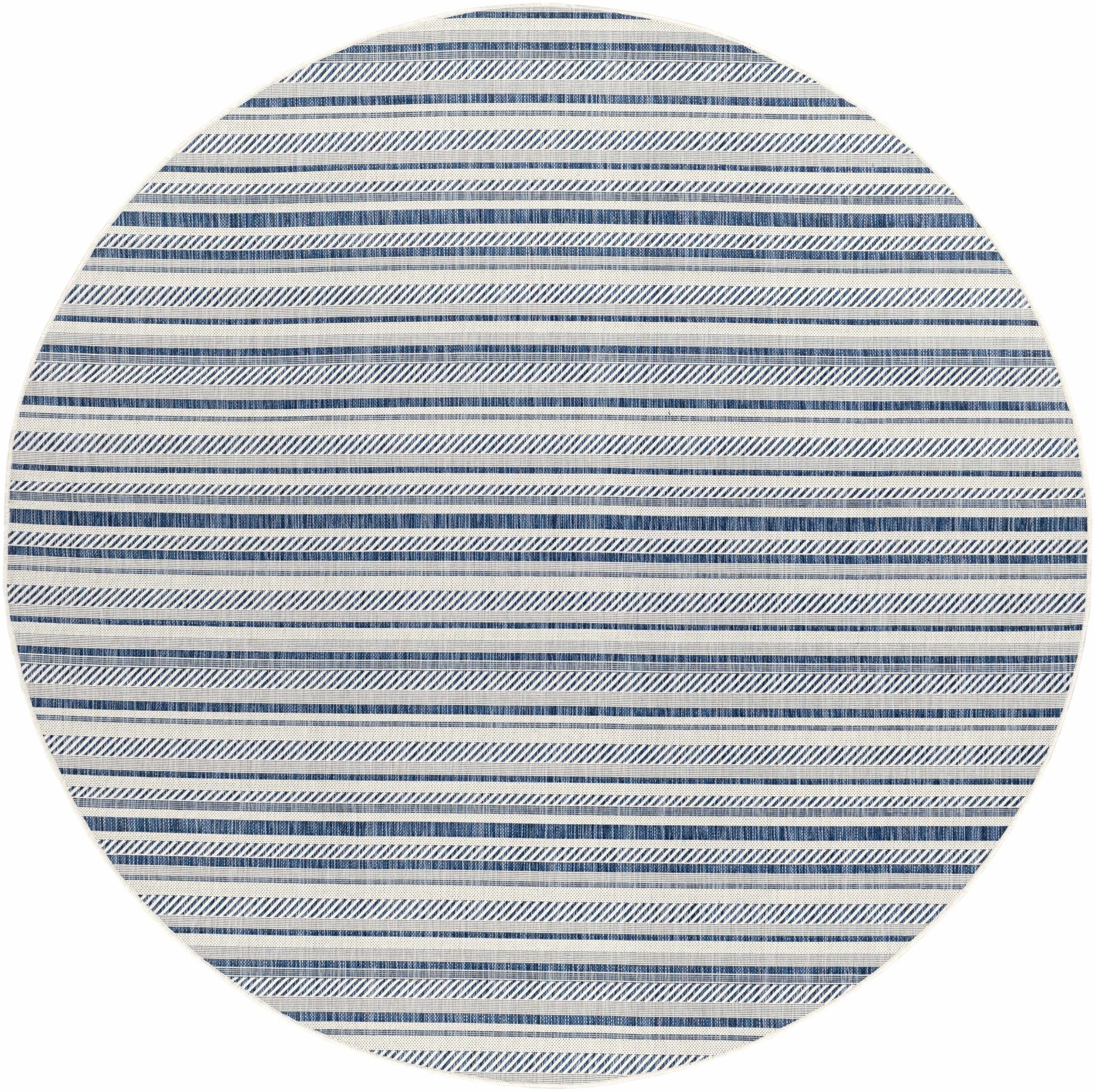 Modern Contemporary Blue and Ivory Stripes Multi Size Area Rug - Image 15
