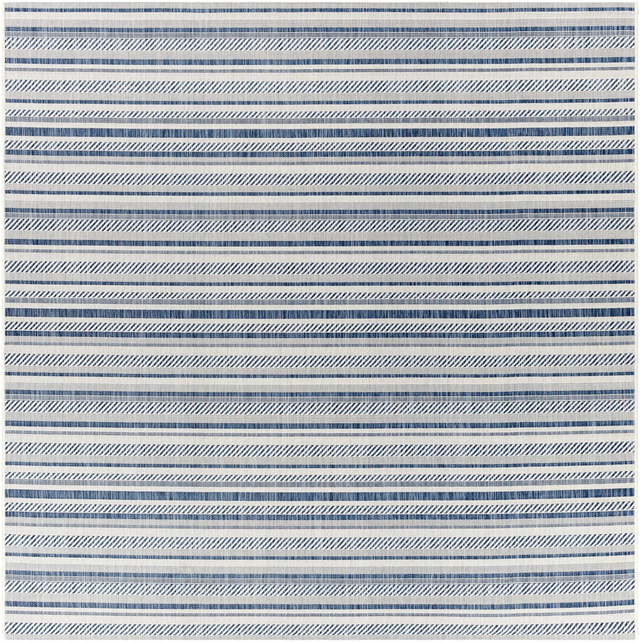 Modern Contemporary Blue and Ivory Stripes Multi Size Area Rug - Image 16