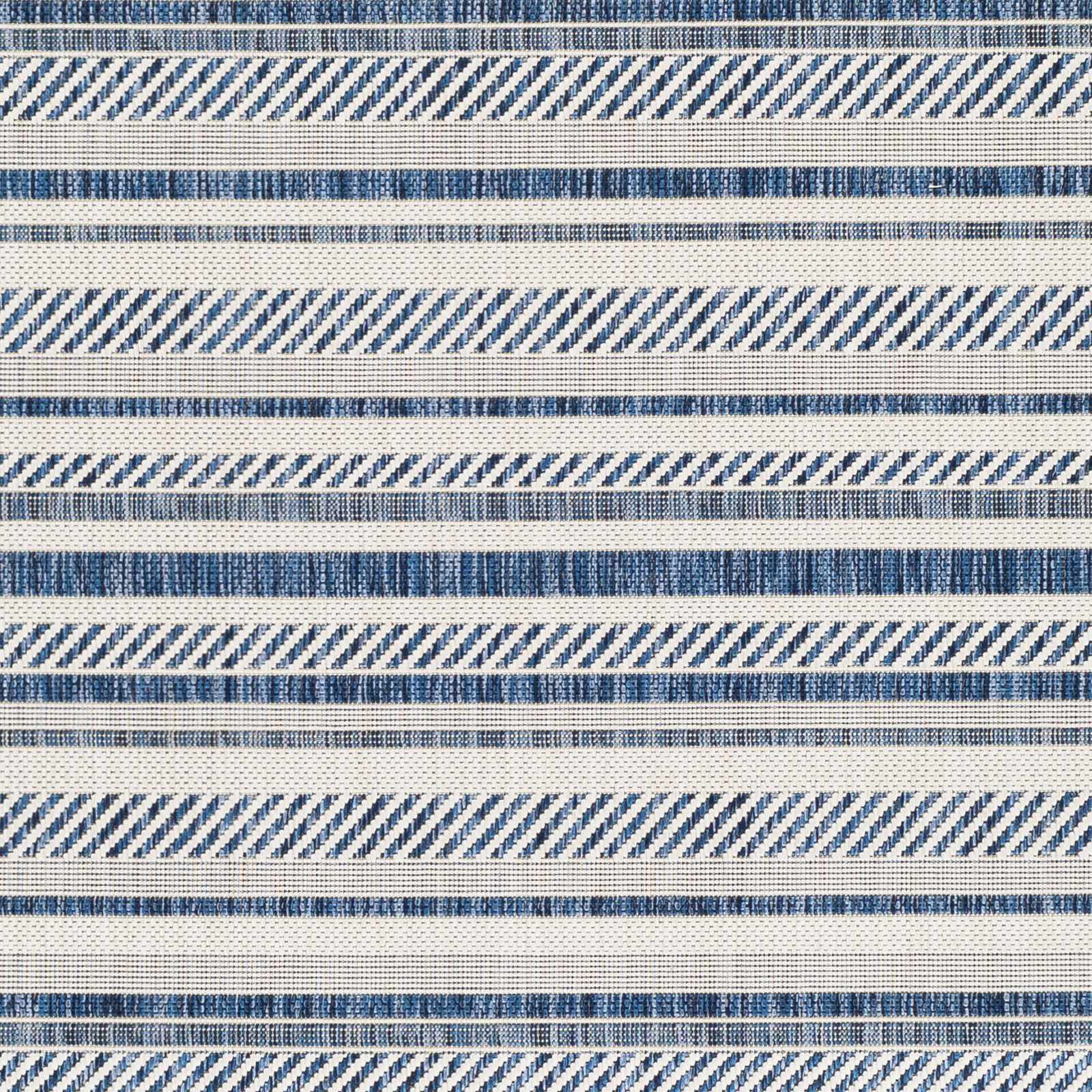 Modern Contemporary Blue and Ivory Stripes Multi Size Area Rug - Image 7