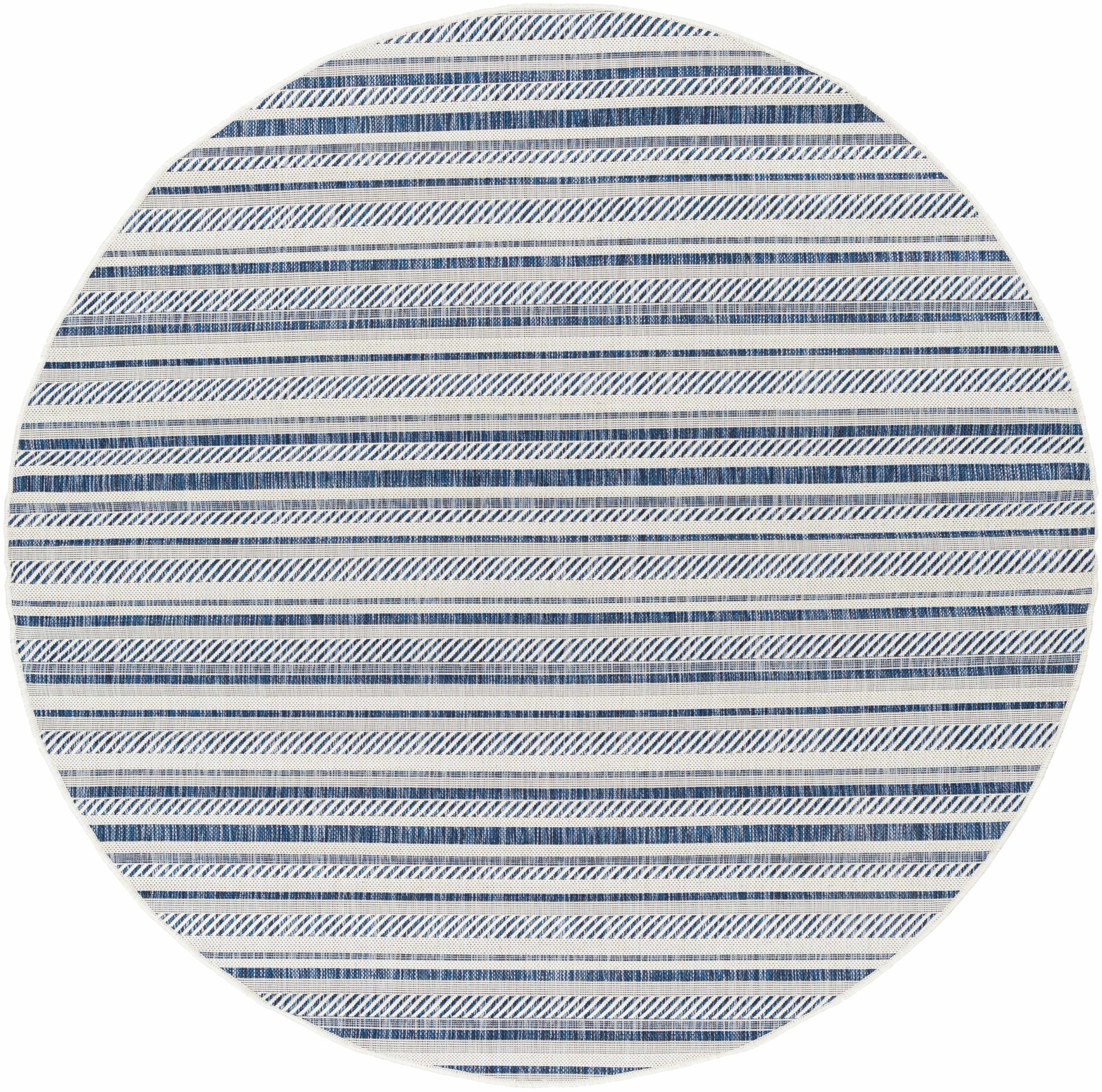 Modern Contemporary Blue and Ivory Stripes Multi Size Area Rug - Image 8