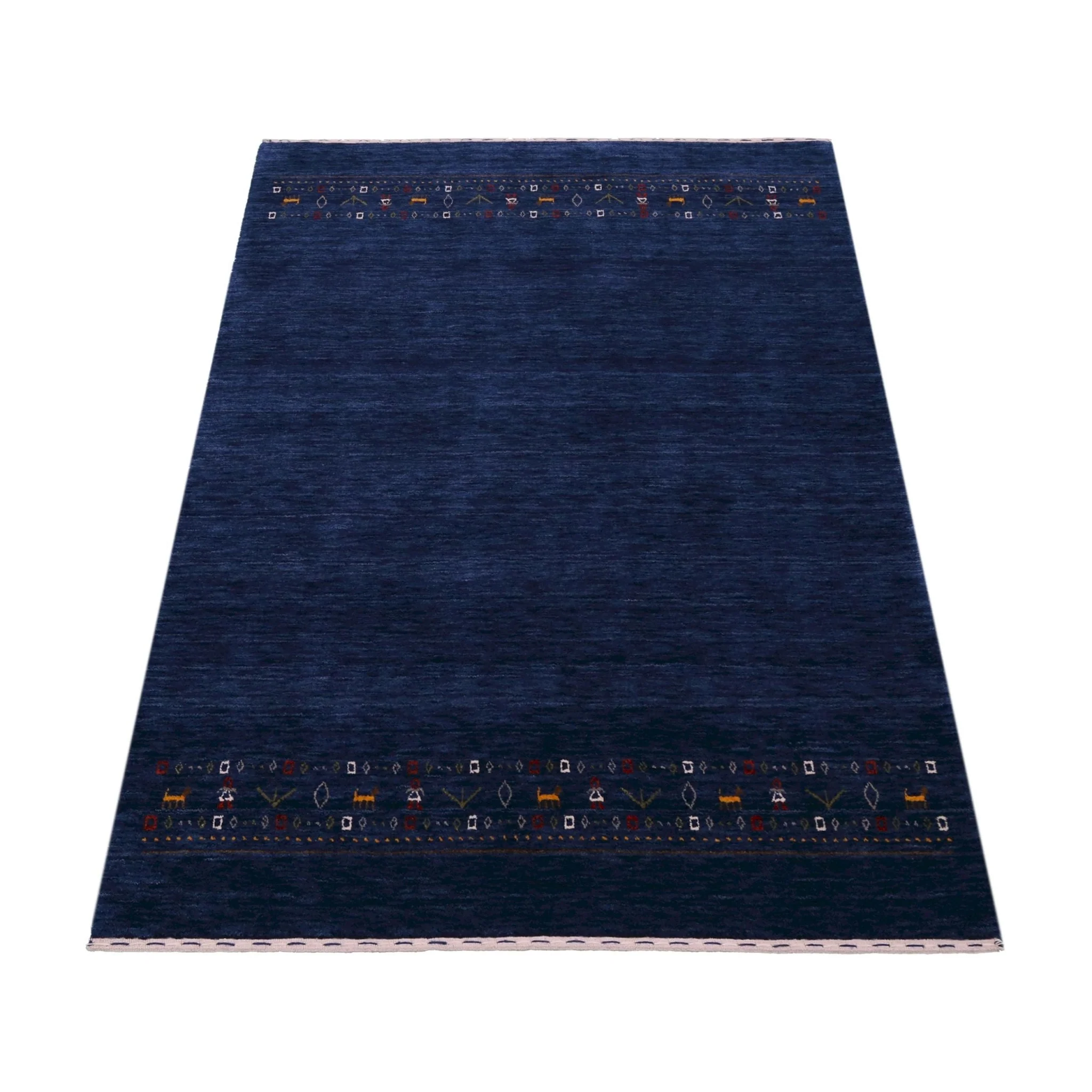 Contemporary Blue Design Hand Loomed Wool Area Rug - Image 4