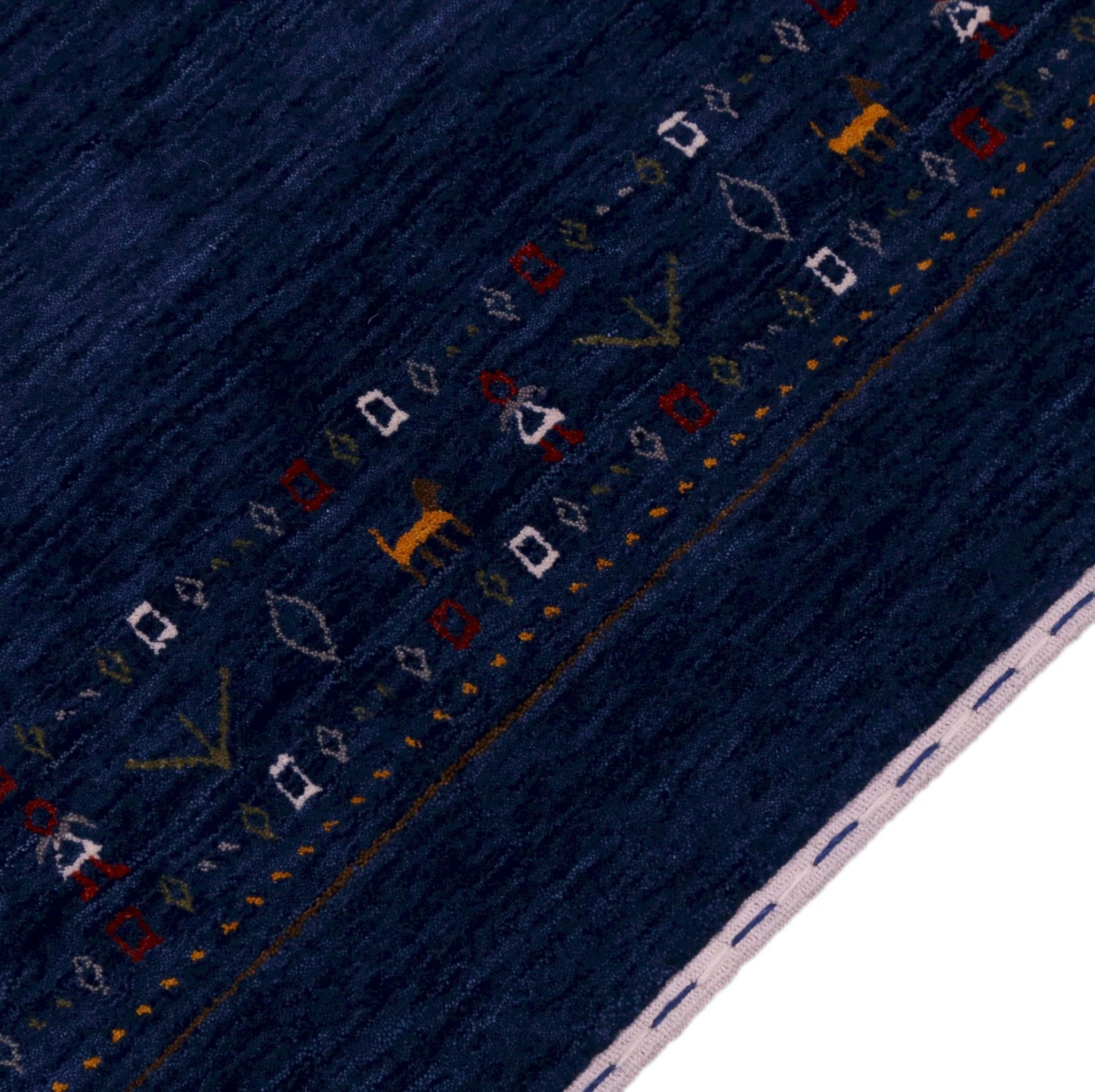 Contemporary Blue Design Hand Loomed Wool Area Rug - Image 9