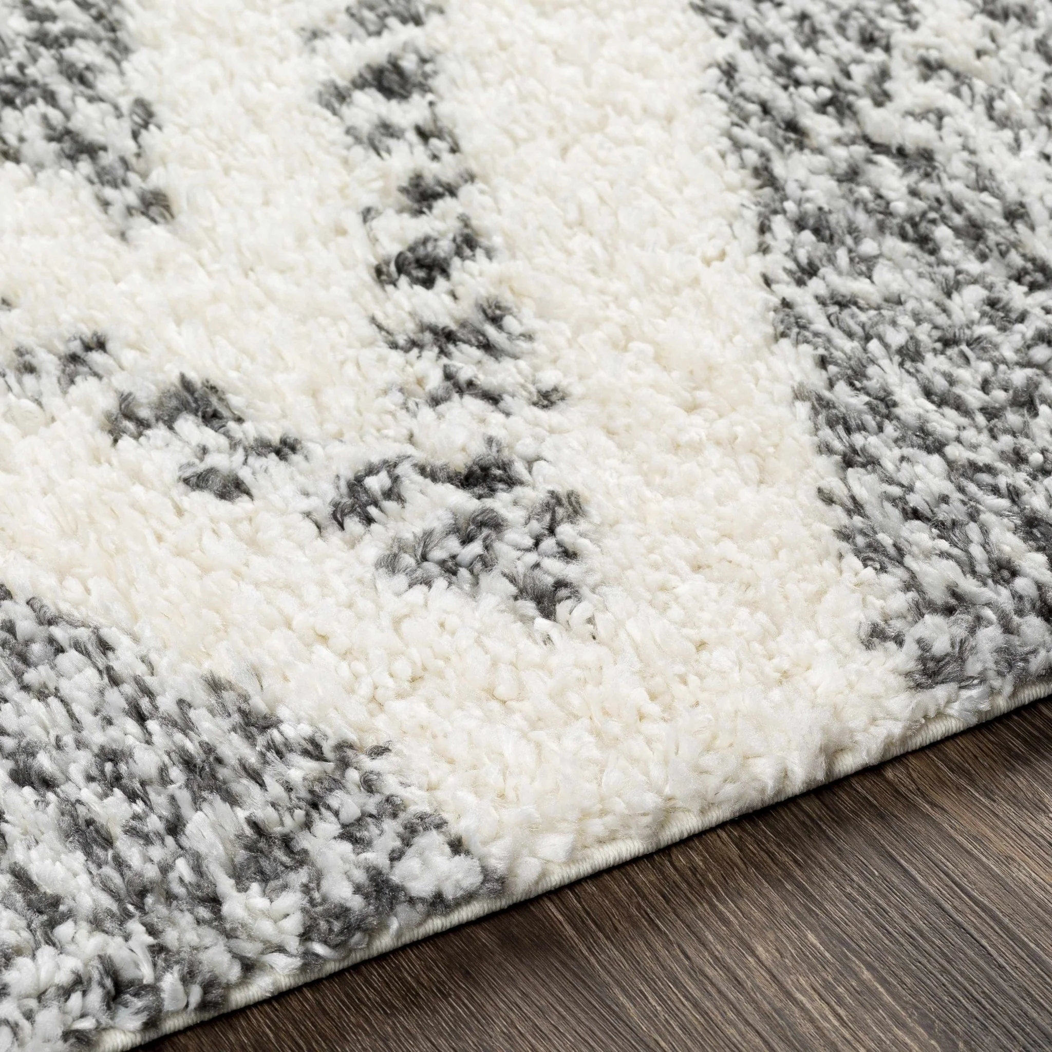 Modern Contemporary Charcoal and Ivory Geometric design Plush pile Area Rug - Image 14