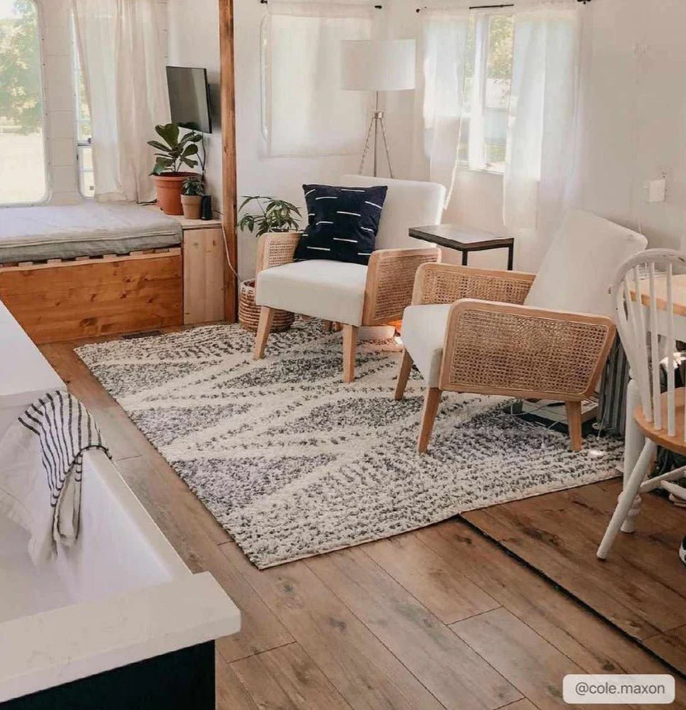 Modern Contemporary Charcoal and Ivory Geometric design Plush pile Area Rug - Image 6