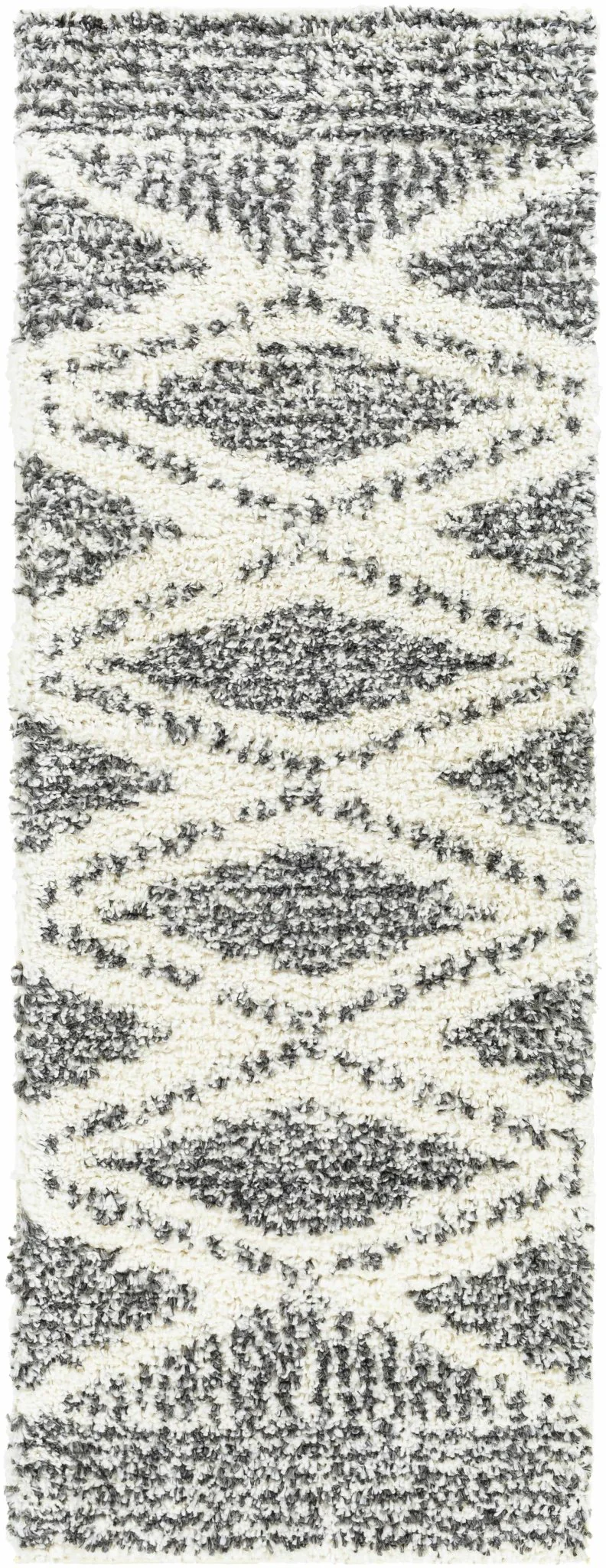 Modern Contemporary Charcoal and Ivory Geometric design Plush pile Area Rug - Image 8
