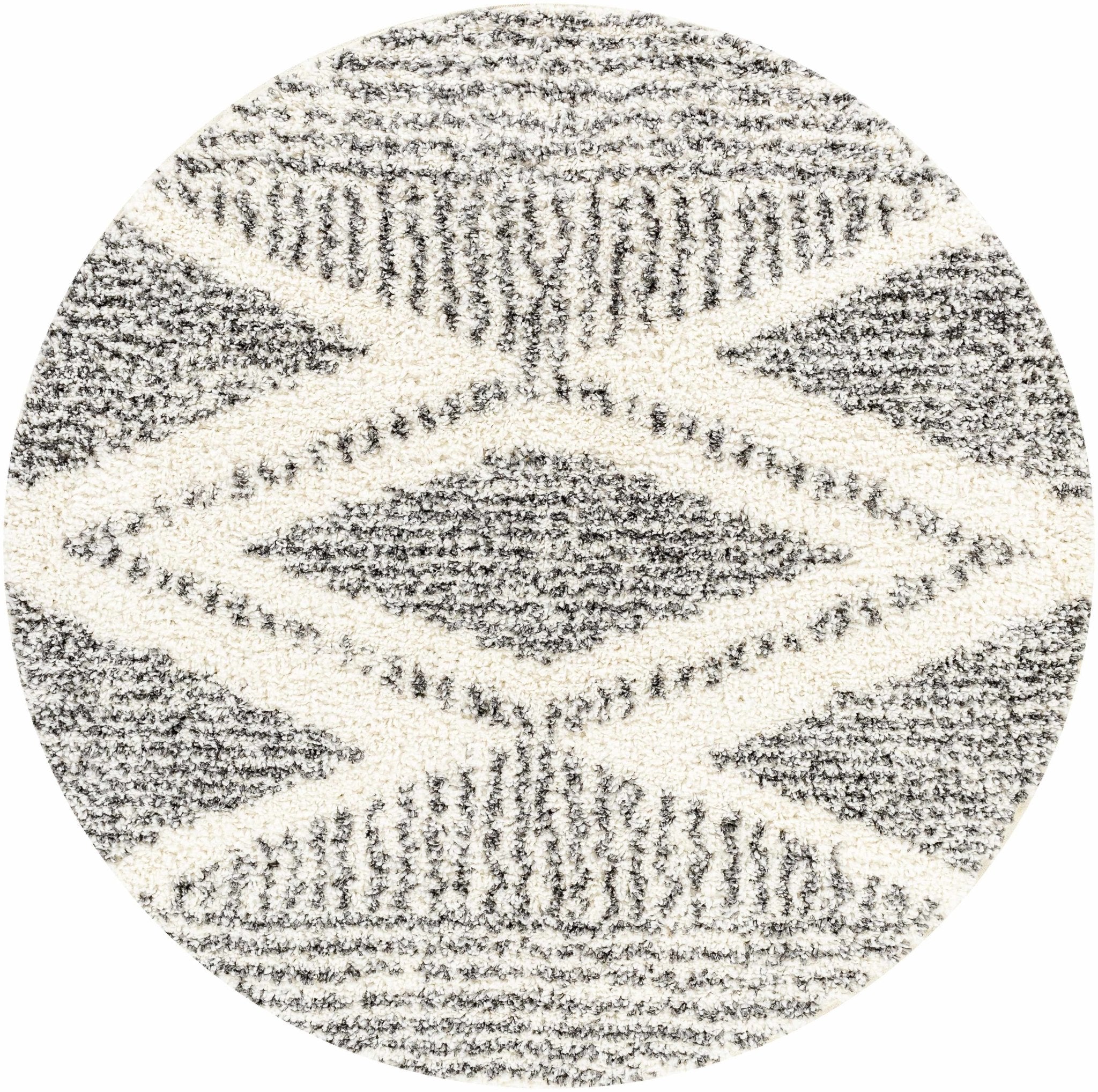 Modern Contemporary Charcoal and Ivory Geometric design Plush pile Area Rug - Image 9