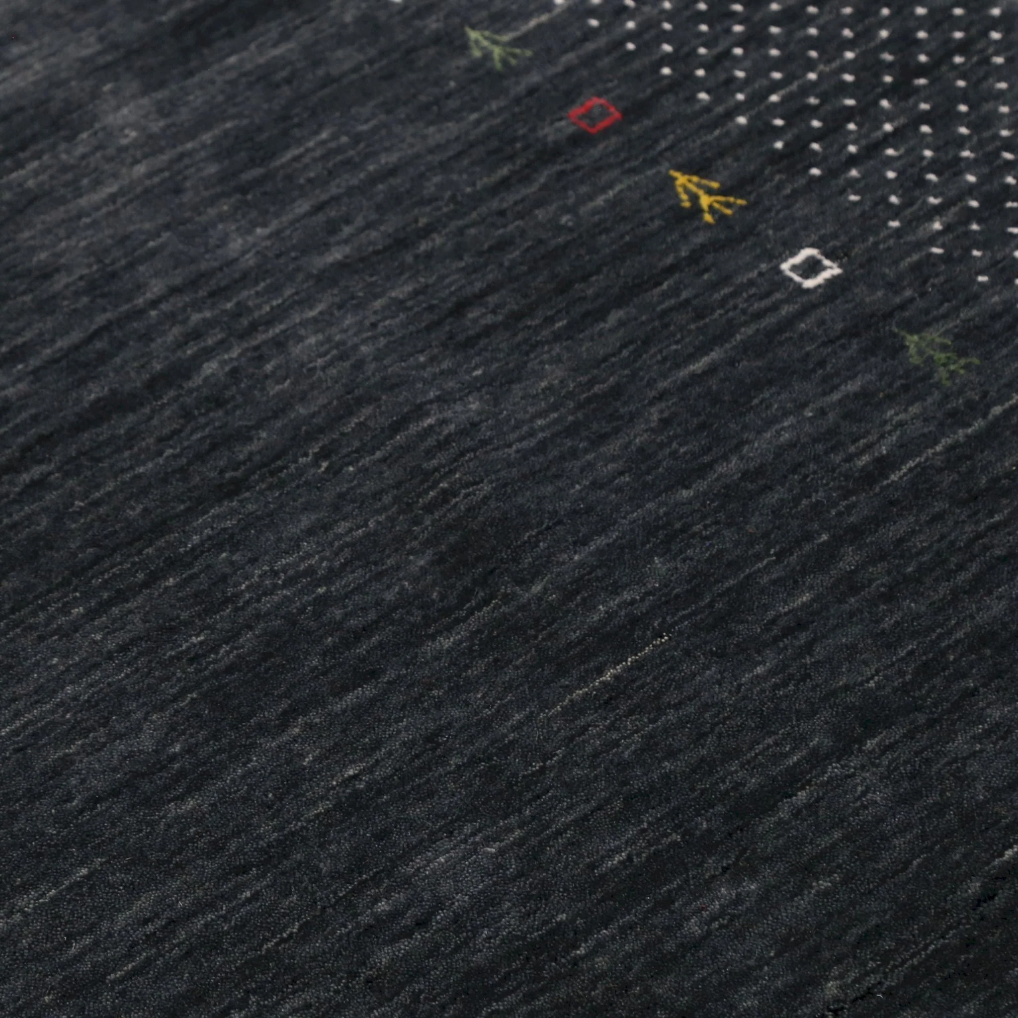 Contemporary Charcoal Gabbeh Border Hand Loomed Wool Area Rug - Image 12