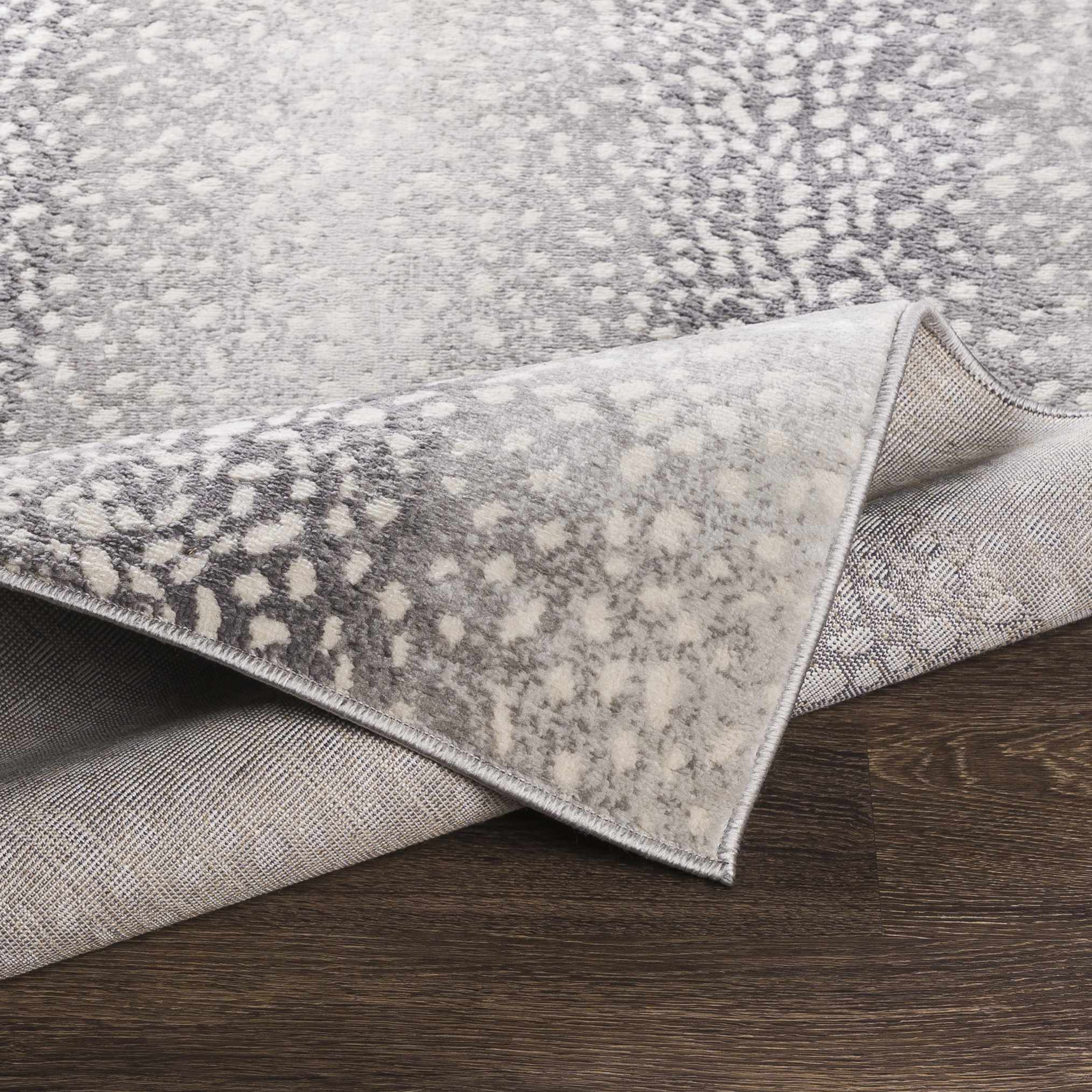 Modern Contemporary Charcoal, Gray and Ivory Leopard Print Low Pile Area Rug - Image 6