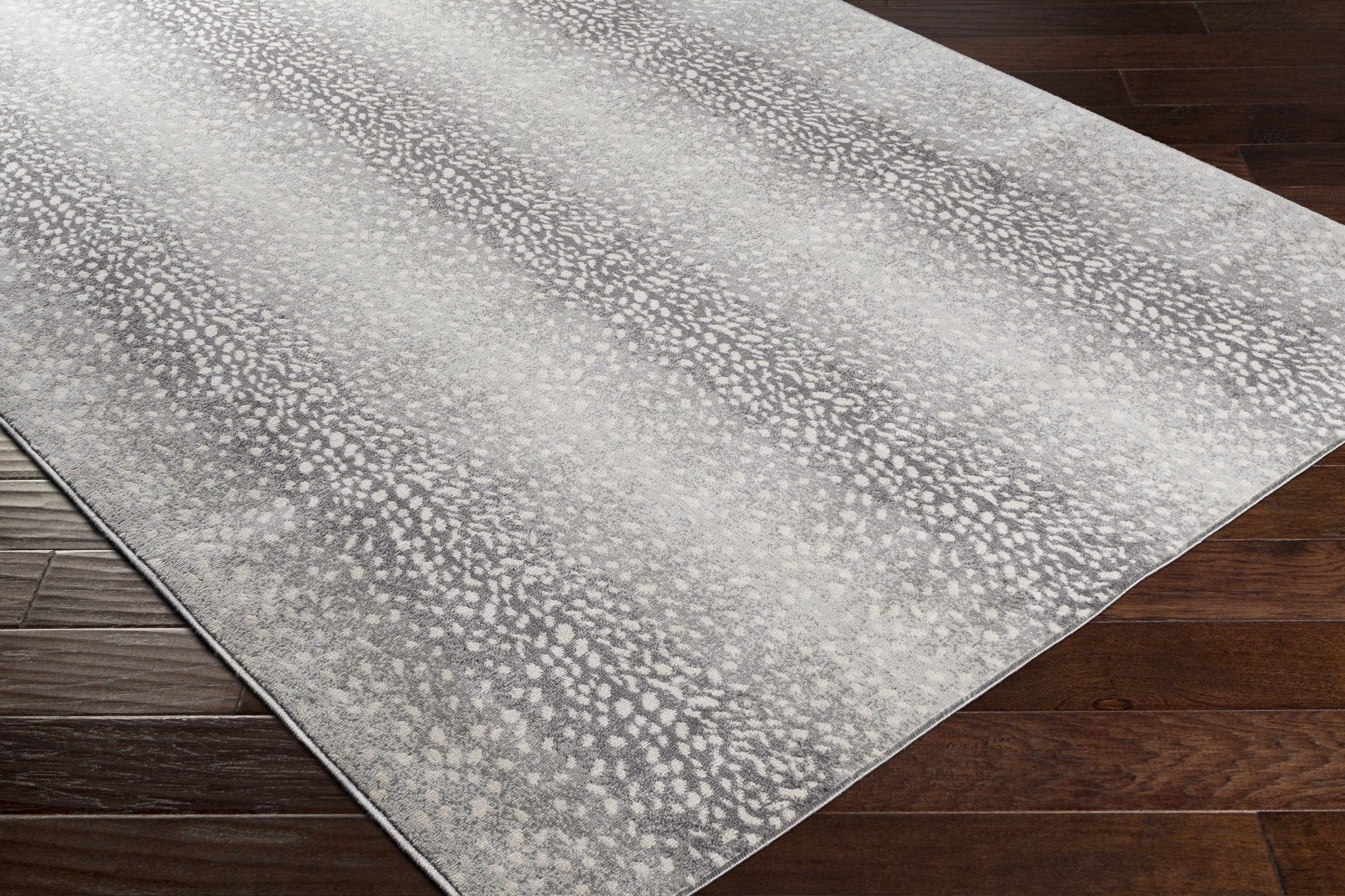 Modern Contemporary Charcoal, Gray and Ivory Leopard Print Low Pile Area Rug - Image 7