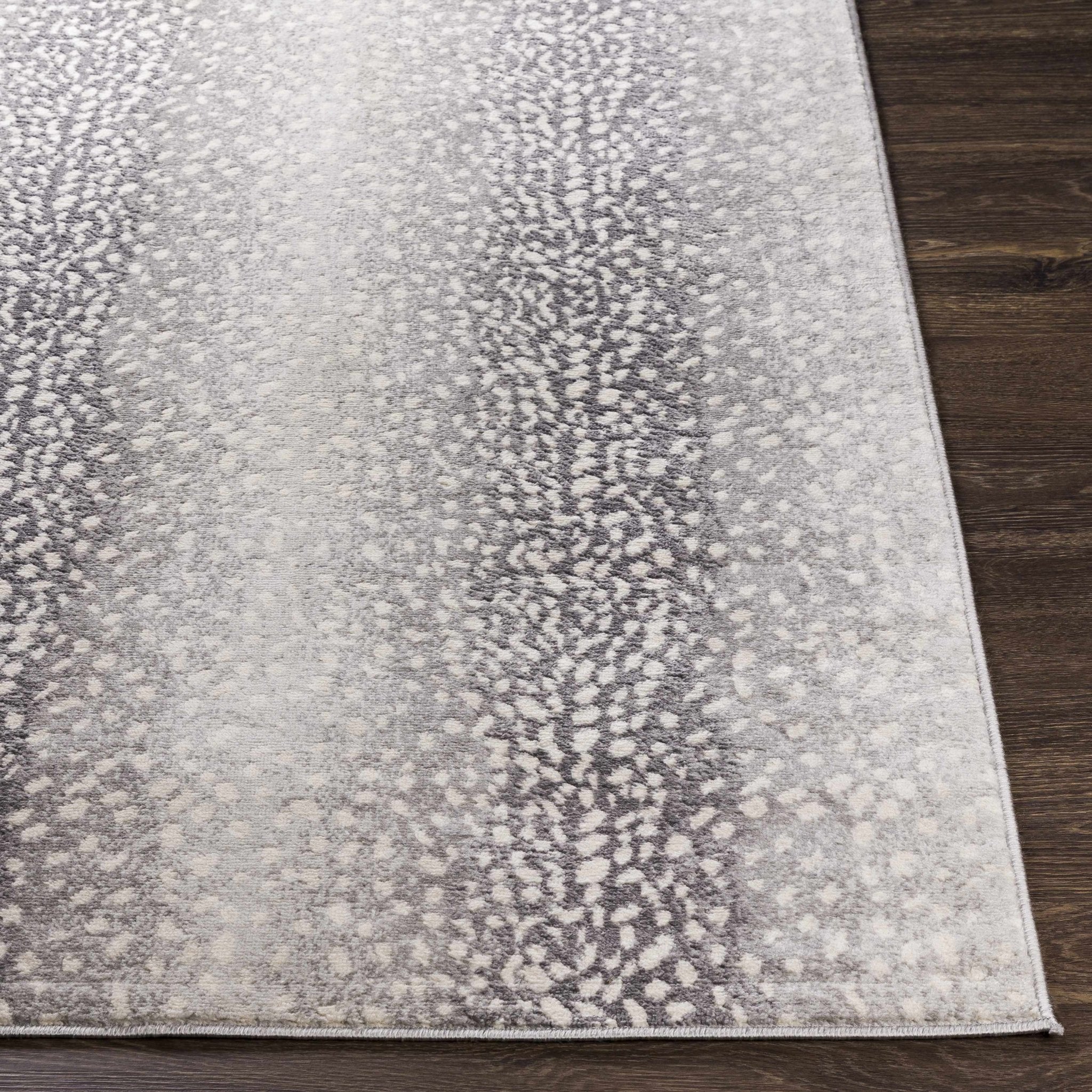 Modern Contemporary Charcoal, Gray and Ivory Leopard Print Low Pile Area Rug - Image 8