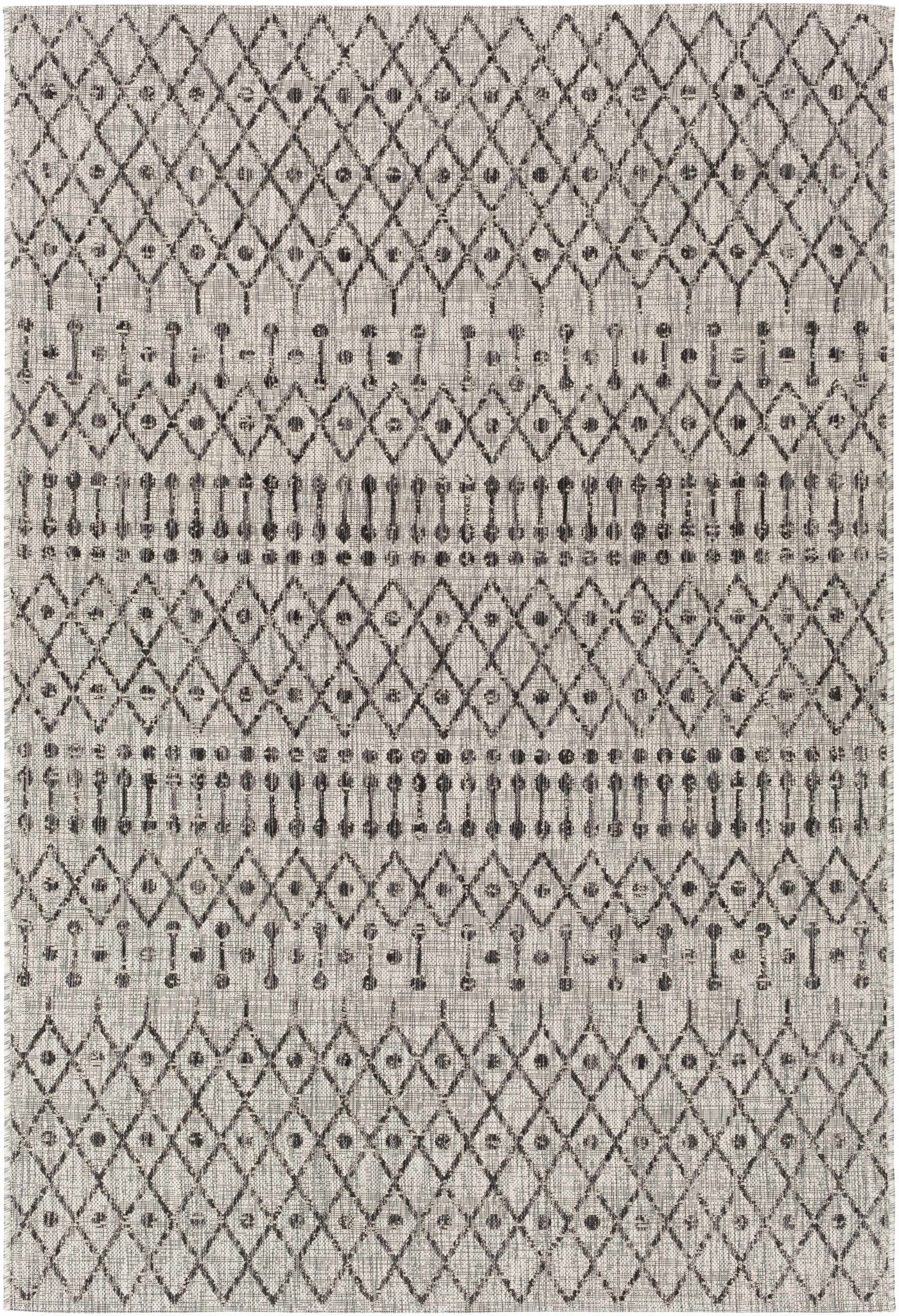 Contemporary Charcoal and Beige Tribal Design flatwoven Area Rug - Image 12