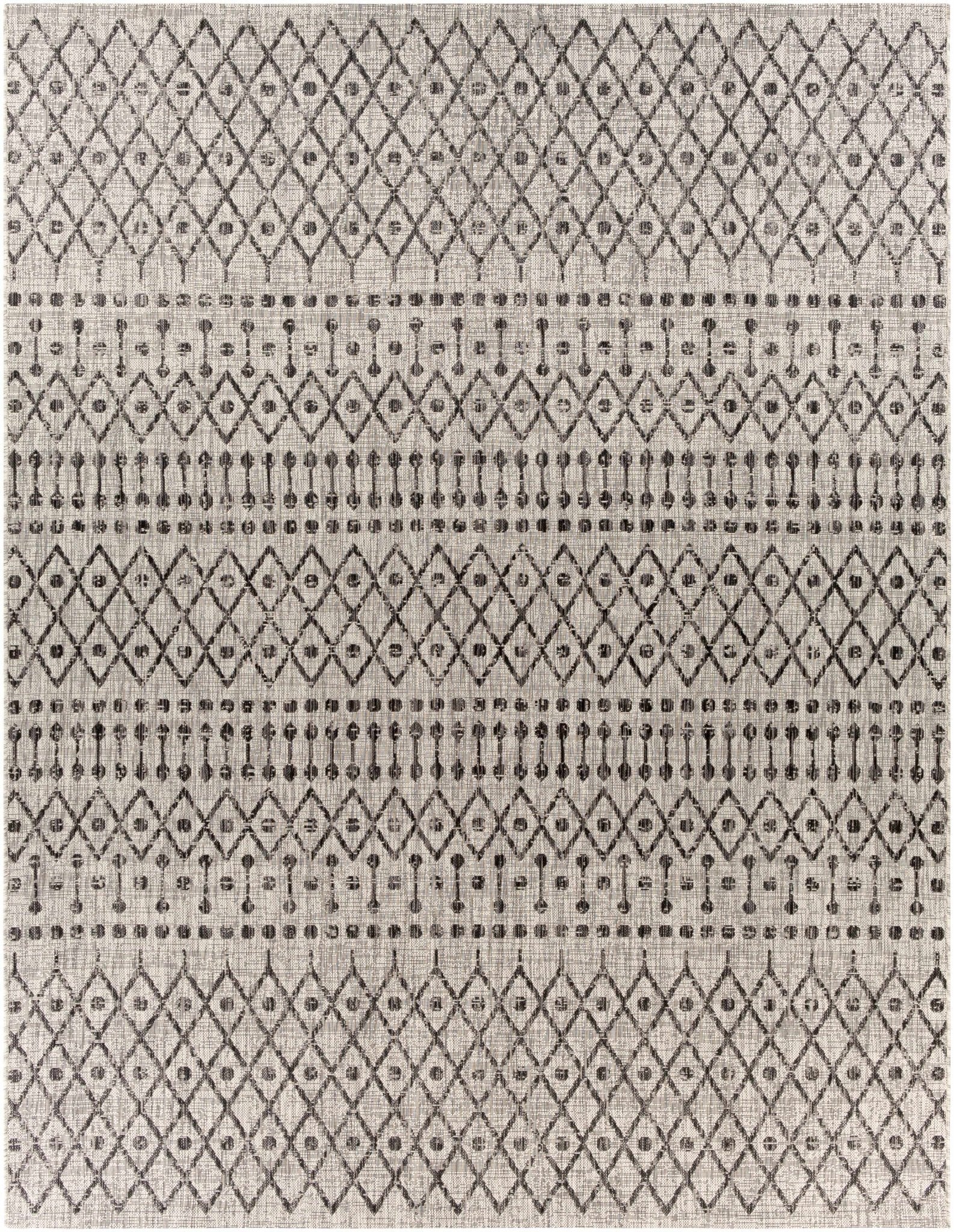 Contemporary Charcoal and Beige Tribal Design flatwoven Area Rug - Image 13