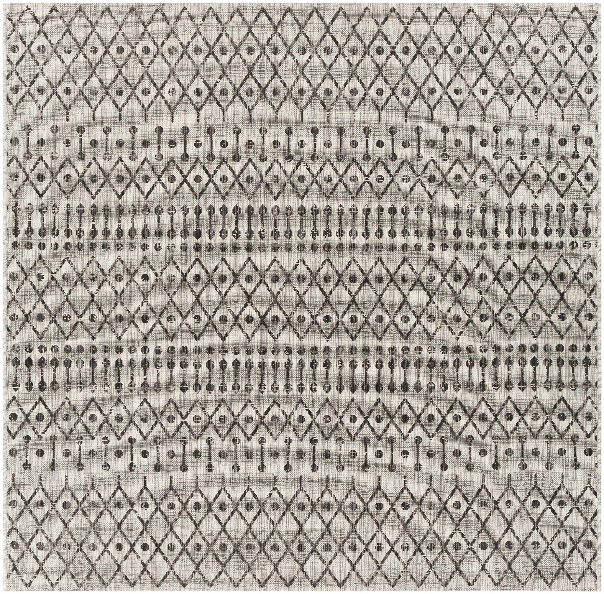 Contemporary Charcoal and Beige Tribal Design flatwoven Area Rug - Image 4