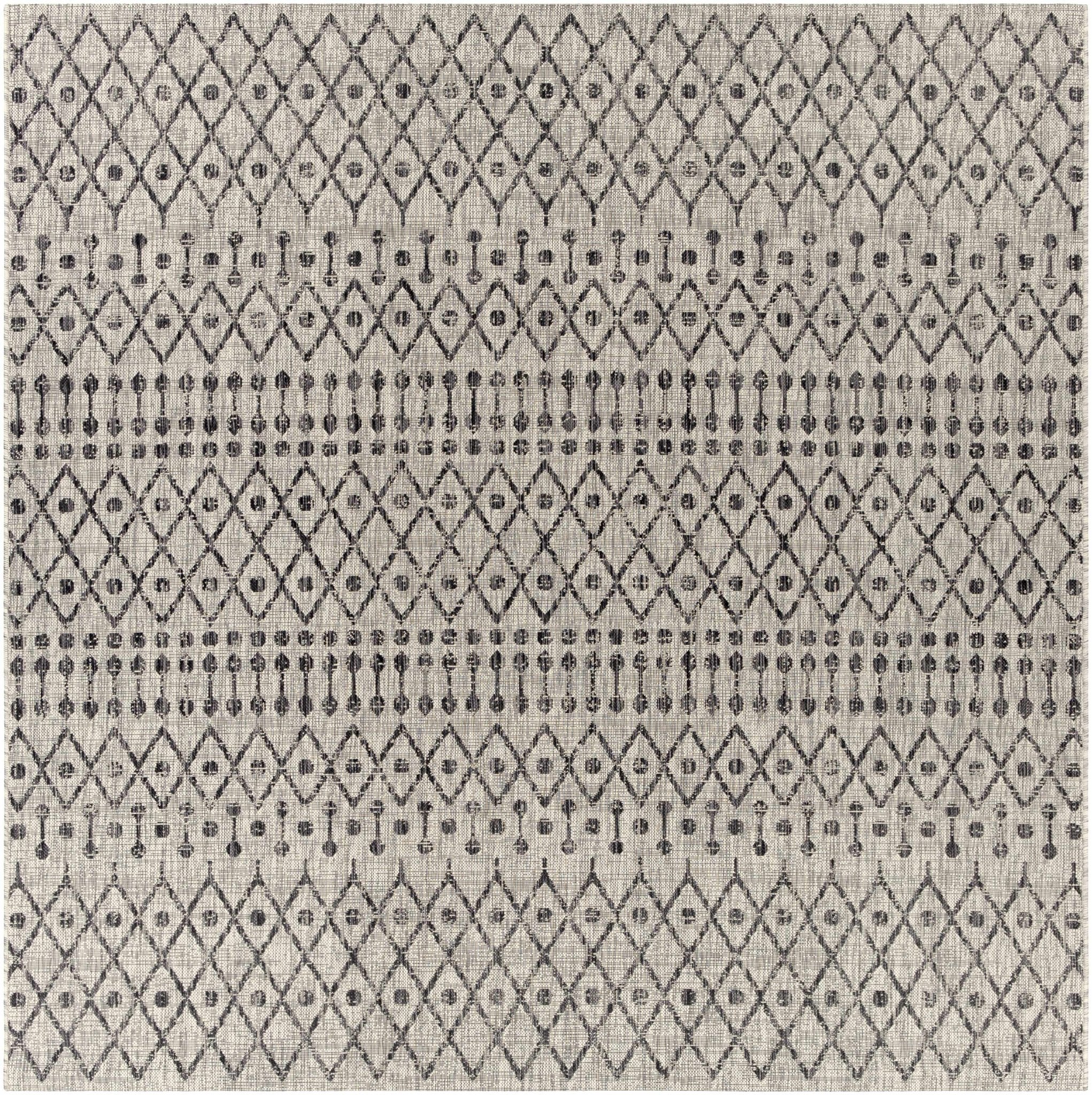 Contemporary Charcoal and Beige Tribal Design flatwoven Area Rug - Image 6