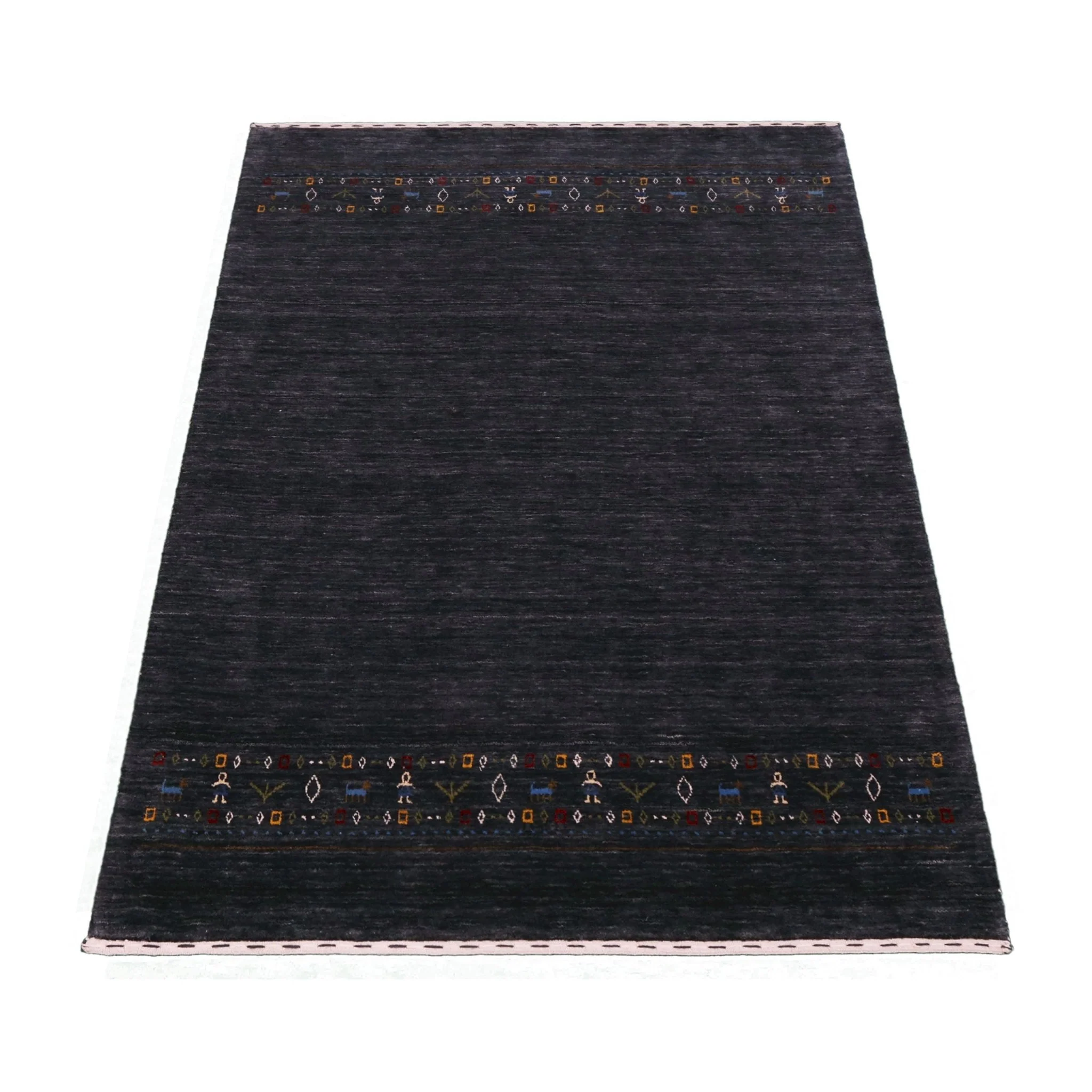 Contemporary Design Charcoal Hand Loomed Wool Area Rug - Image 4