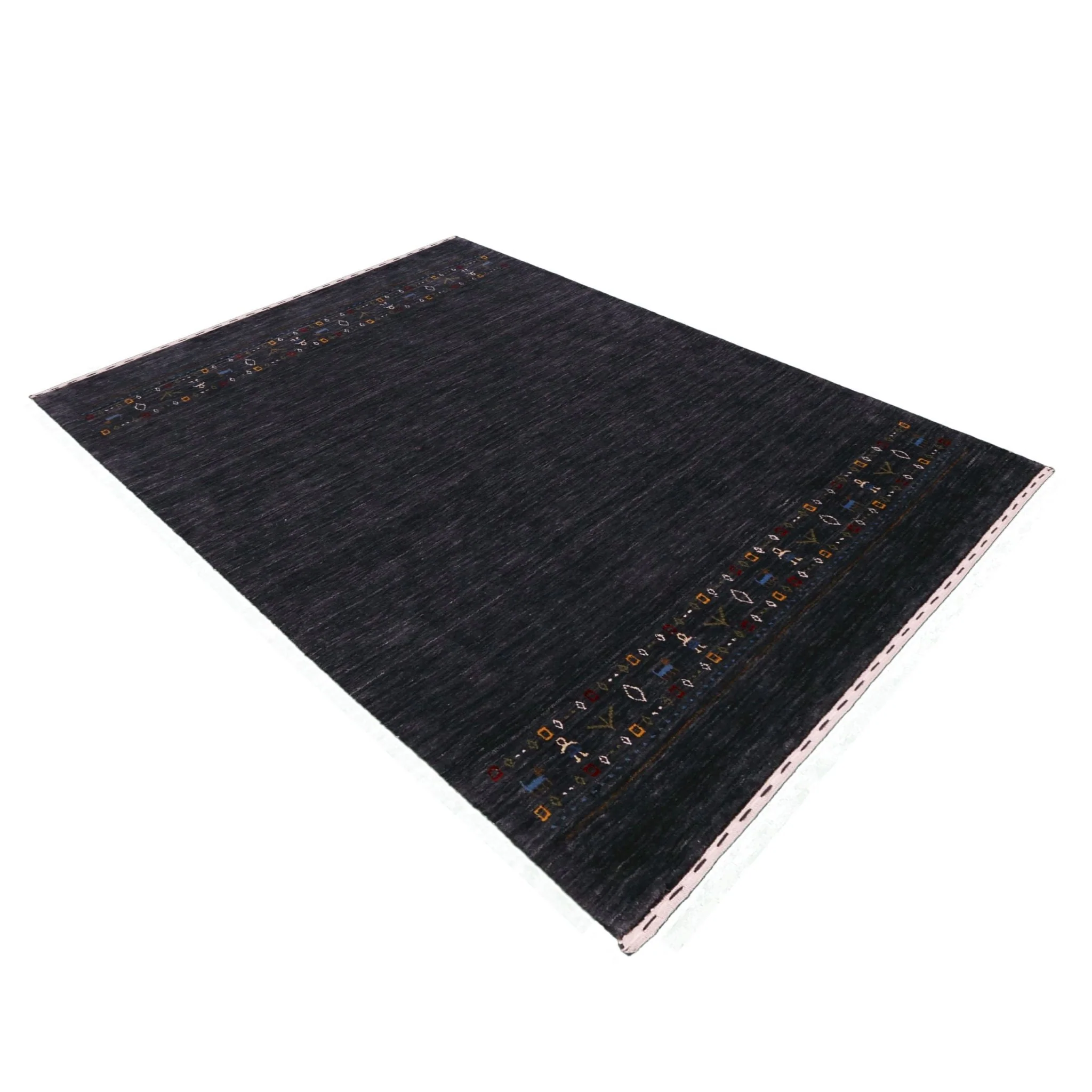 Contemporary Design Charcoal Hand Loomed Wool Area Rug - Image 5
