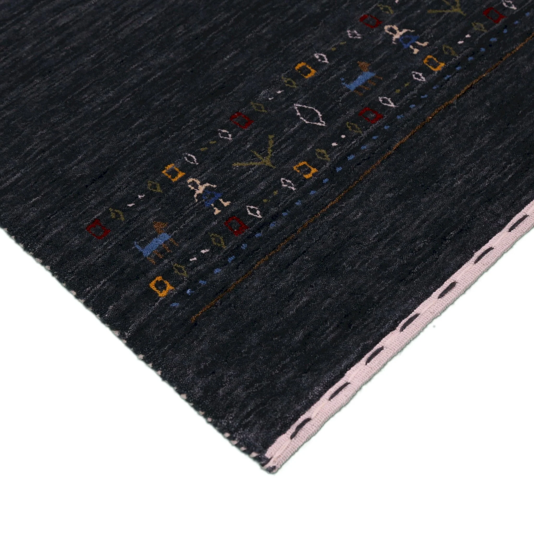 Contemporary Design Charcoal Hand Loomed Wool Area Rug - Image 6