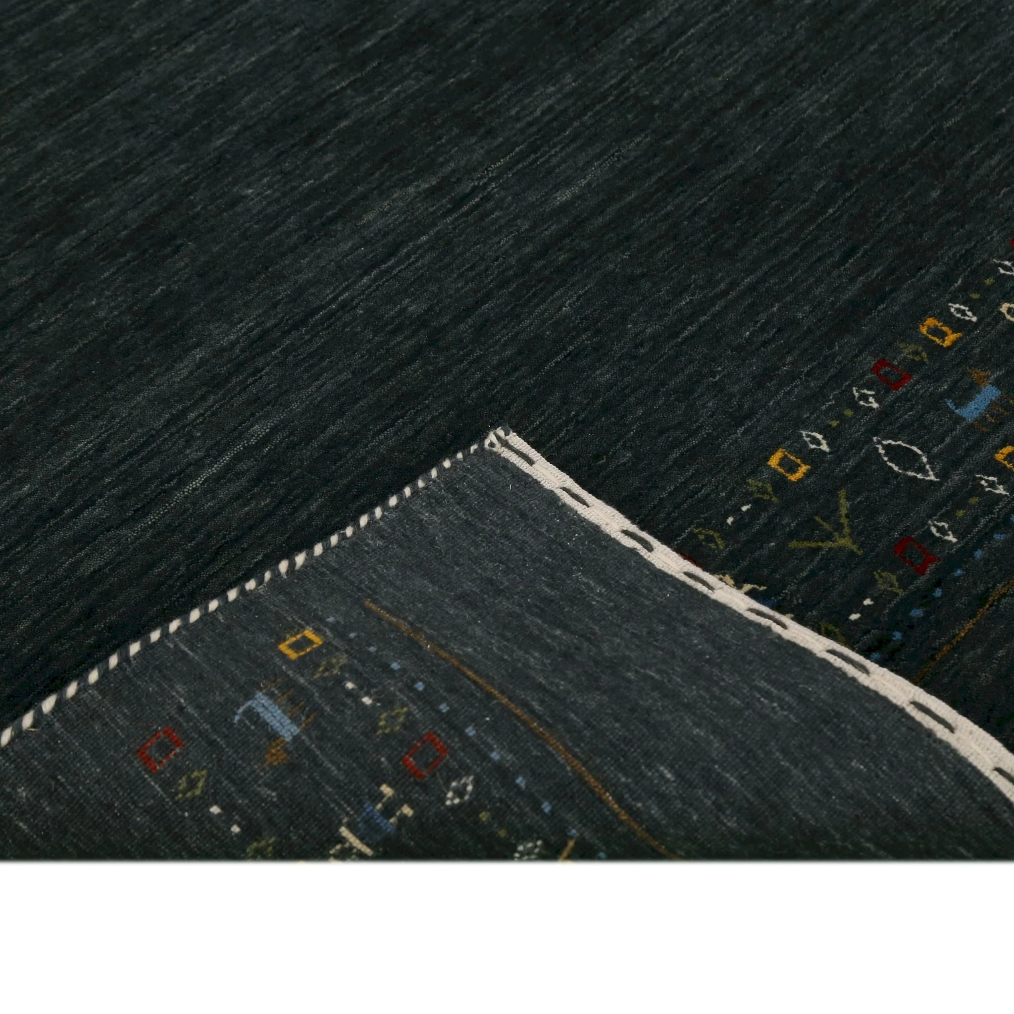 Contemporary Design Charcoal Hand Loomed Wool Area Rug - Image 7