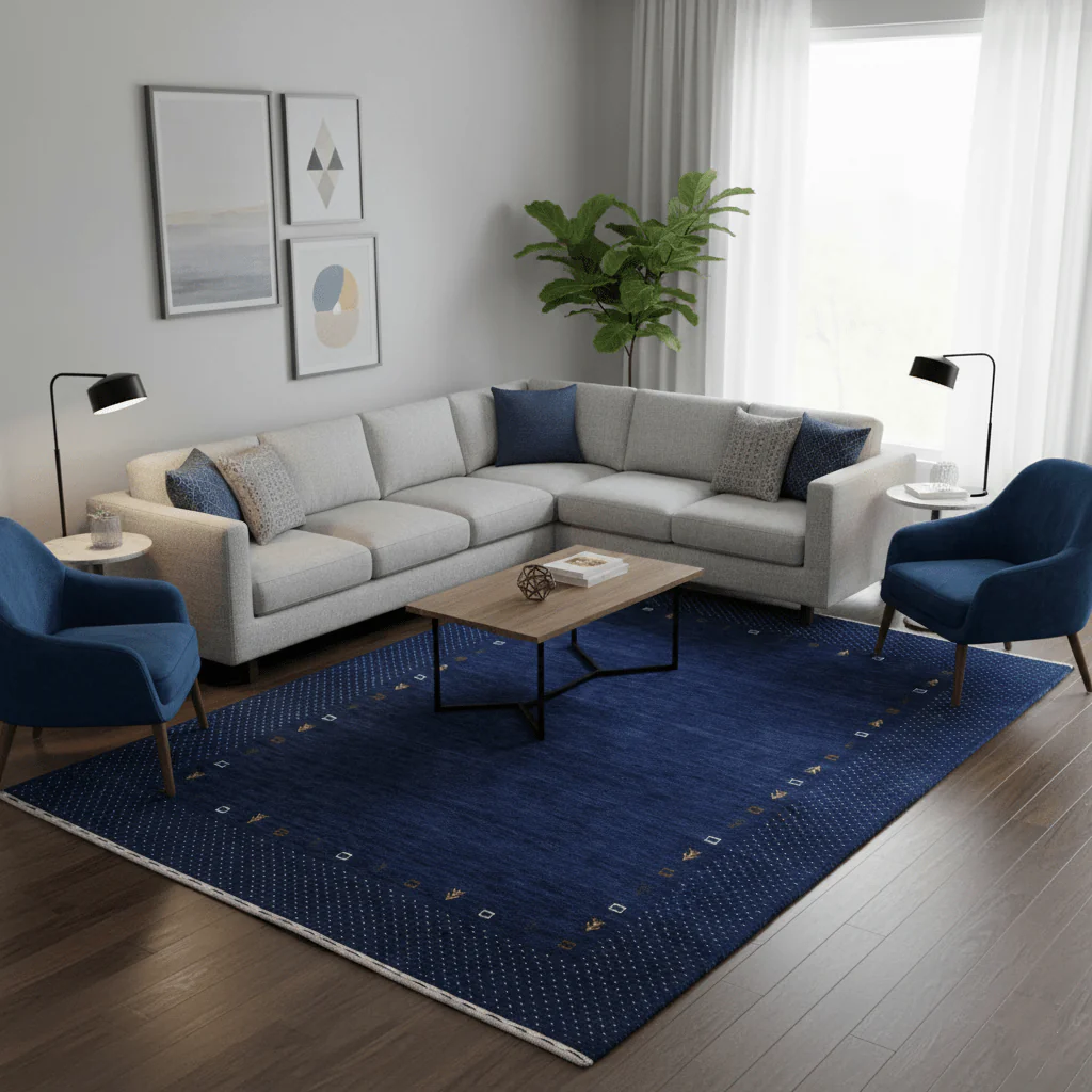 Contemporary Gabbeh Border Design Hand Loomed Wool Area Rug - Image 2