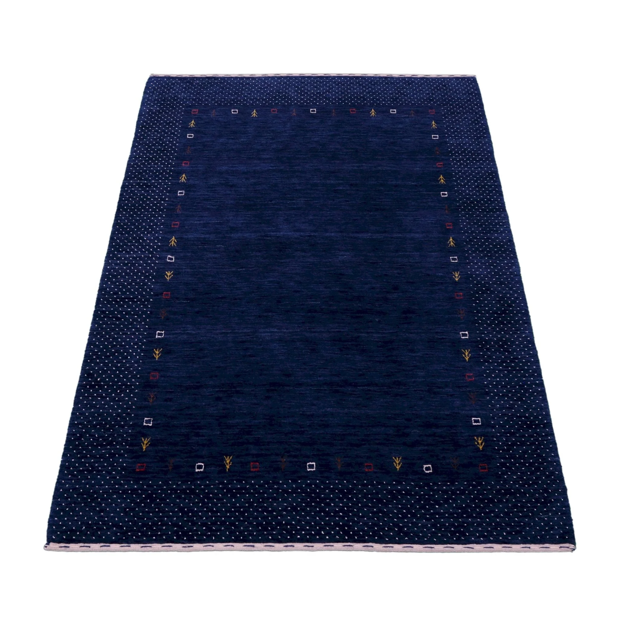 Contemporary Gabbeh Border Design Hand Loomed Wool Area Rug - Image 4