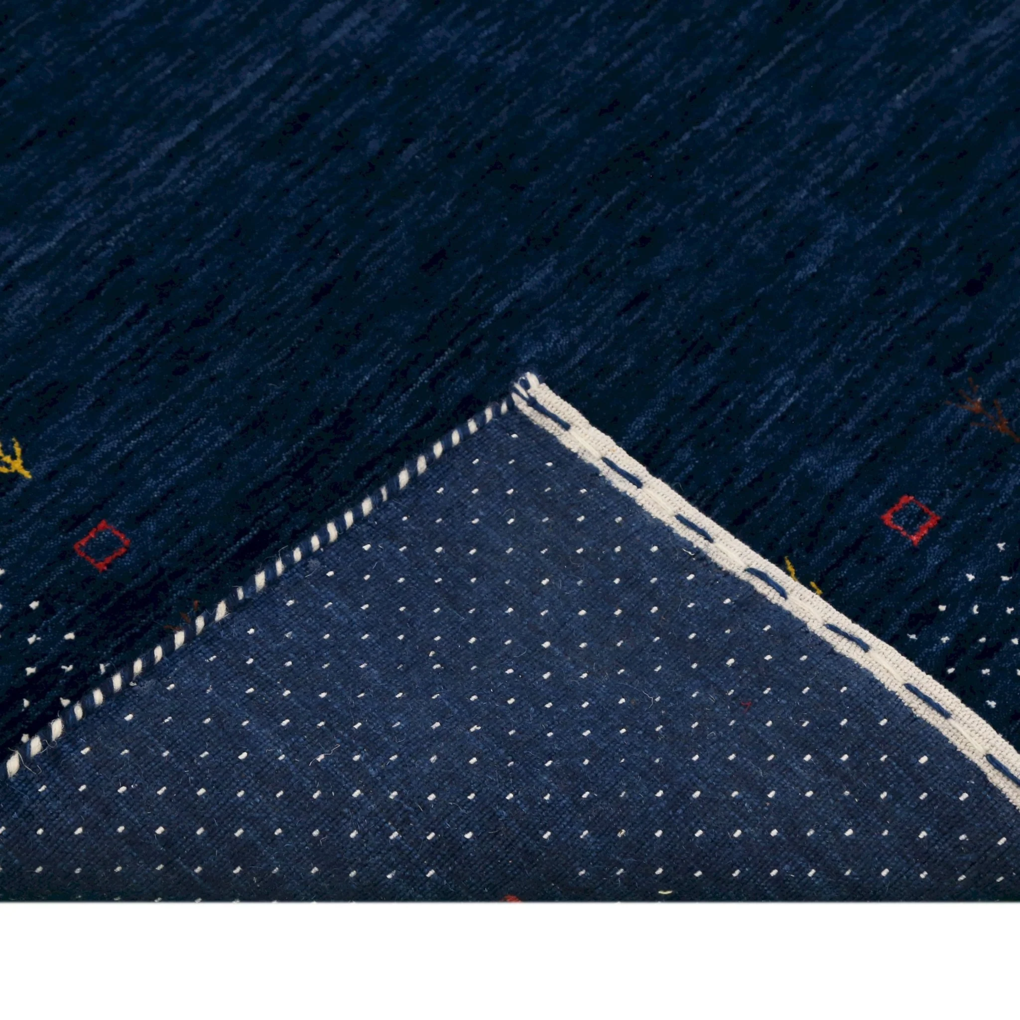 Contemporary Gabbeh Border Design Hand Loomed Wool Area Rug - Image 7