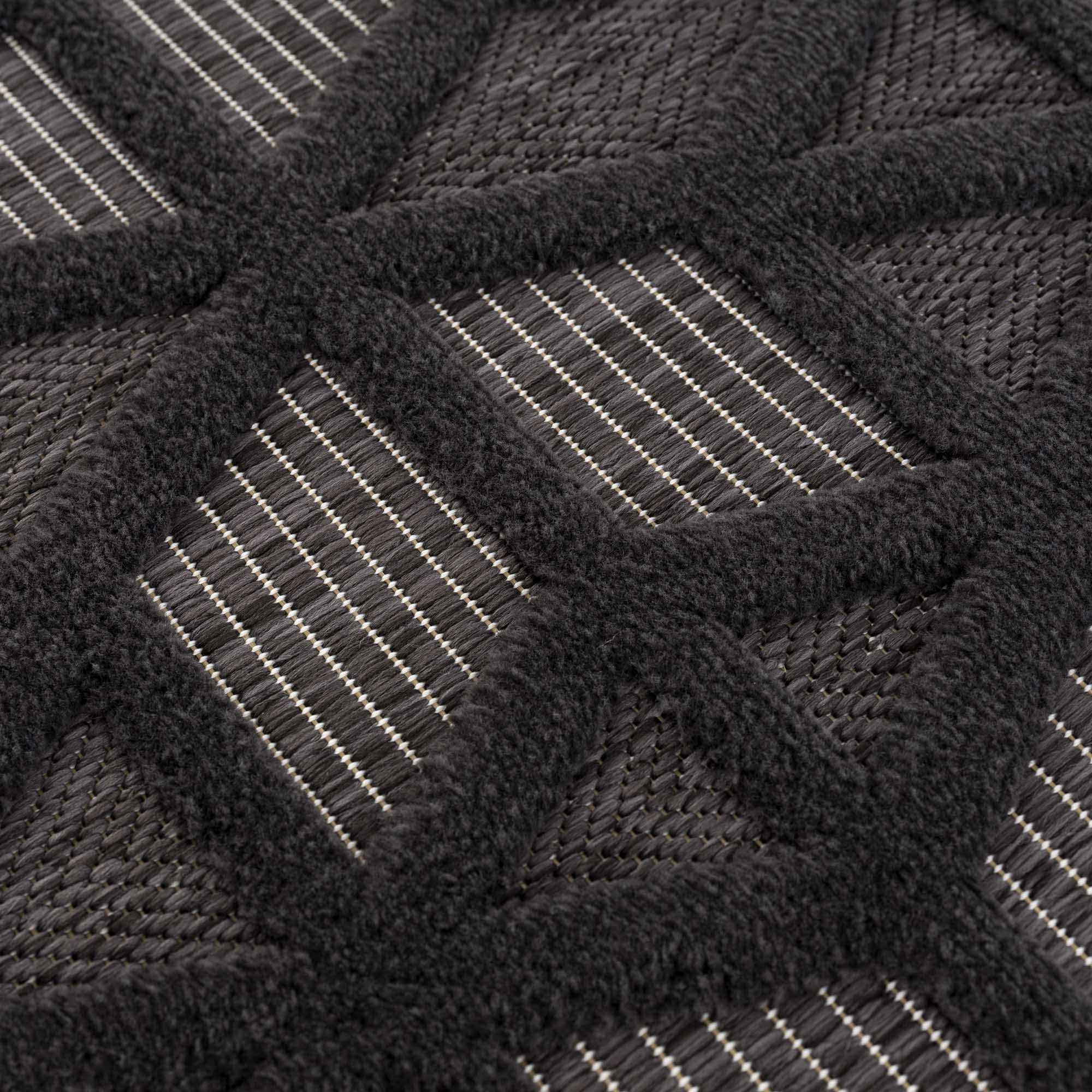 Contemporary Geometric Black and Gray Medium Pile Outdoor Area Rug - Image 10