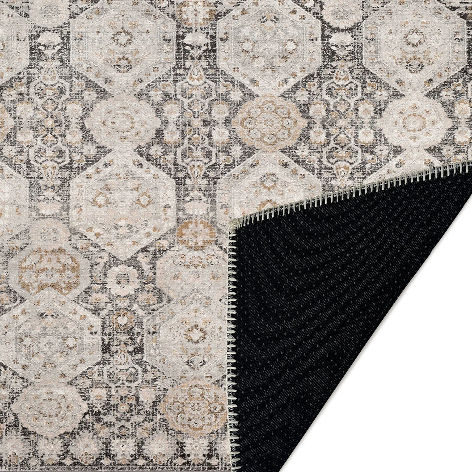 Contemporary Geometrical Beige Machine Washable Area Rug - Image 8