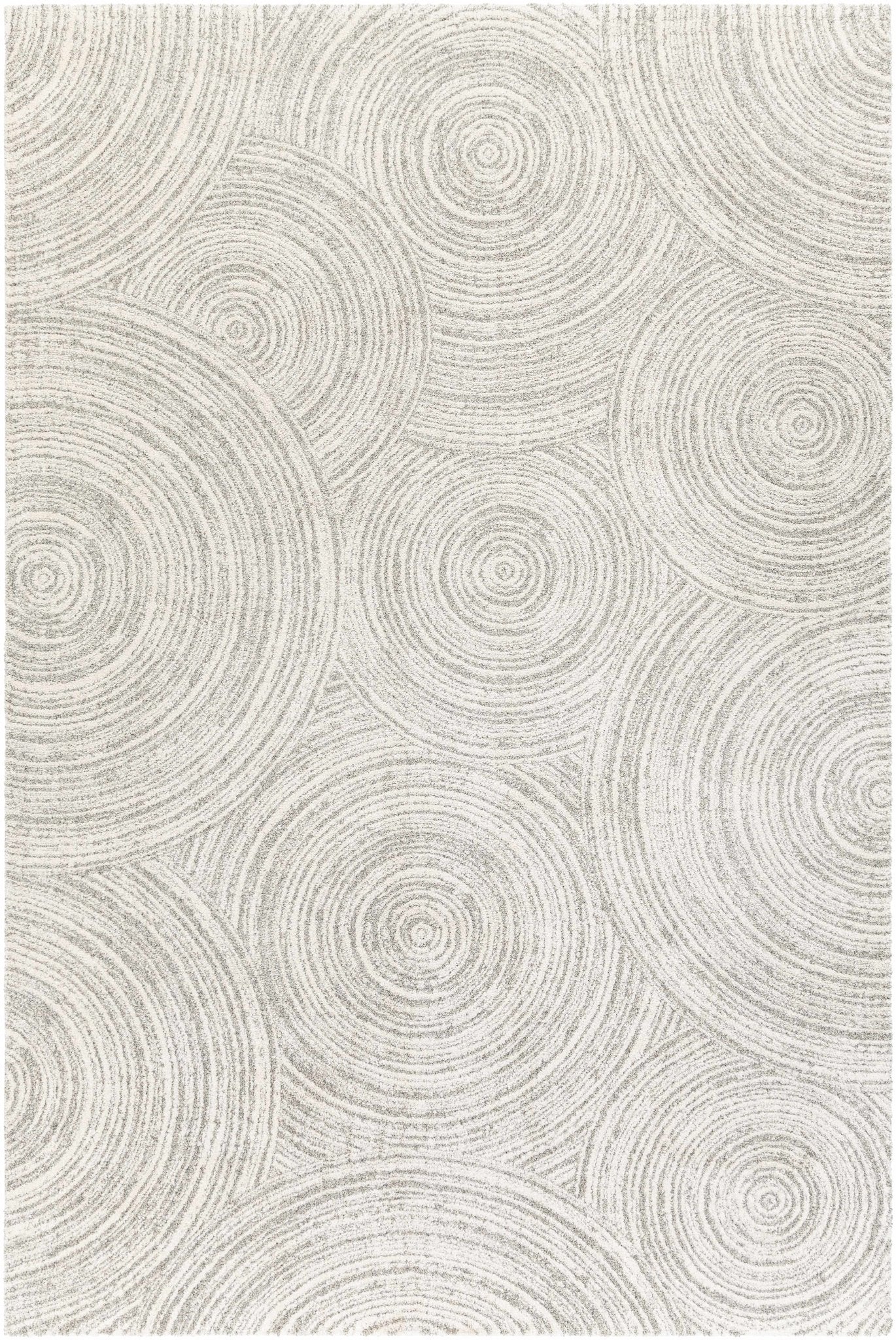 Contemporary Geometrical Ivory And Gray Machine Woven Rug - Image 8