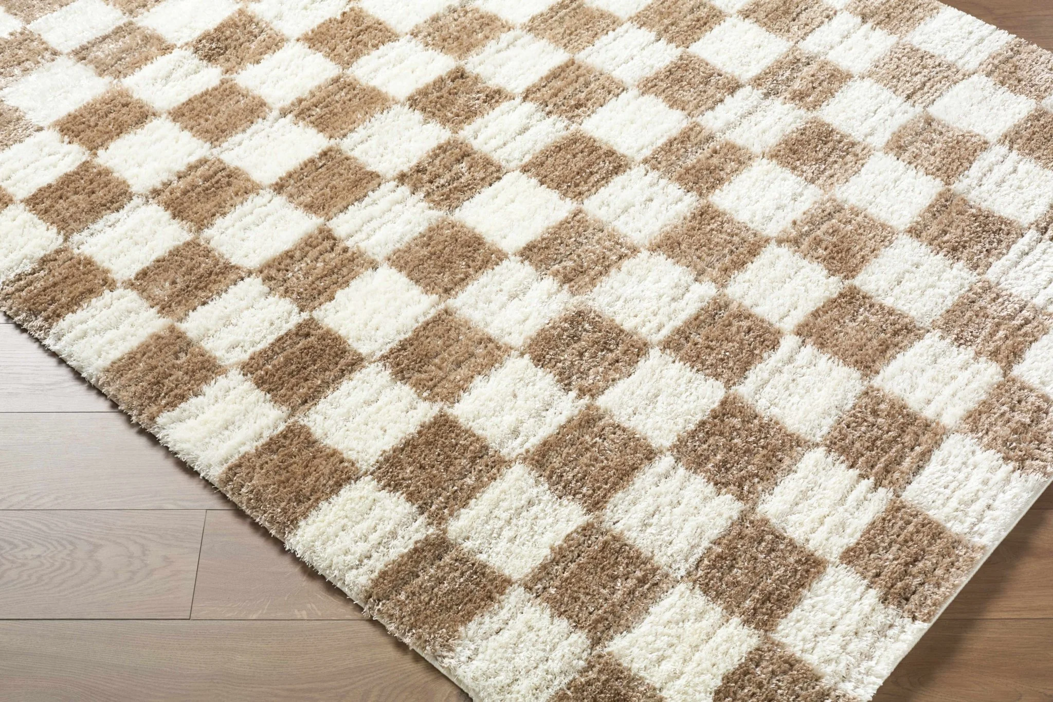 Contemporary Geometrical Style Brown Machine Woven Area Rug - Image 2
