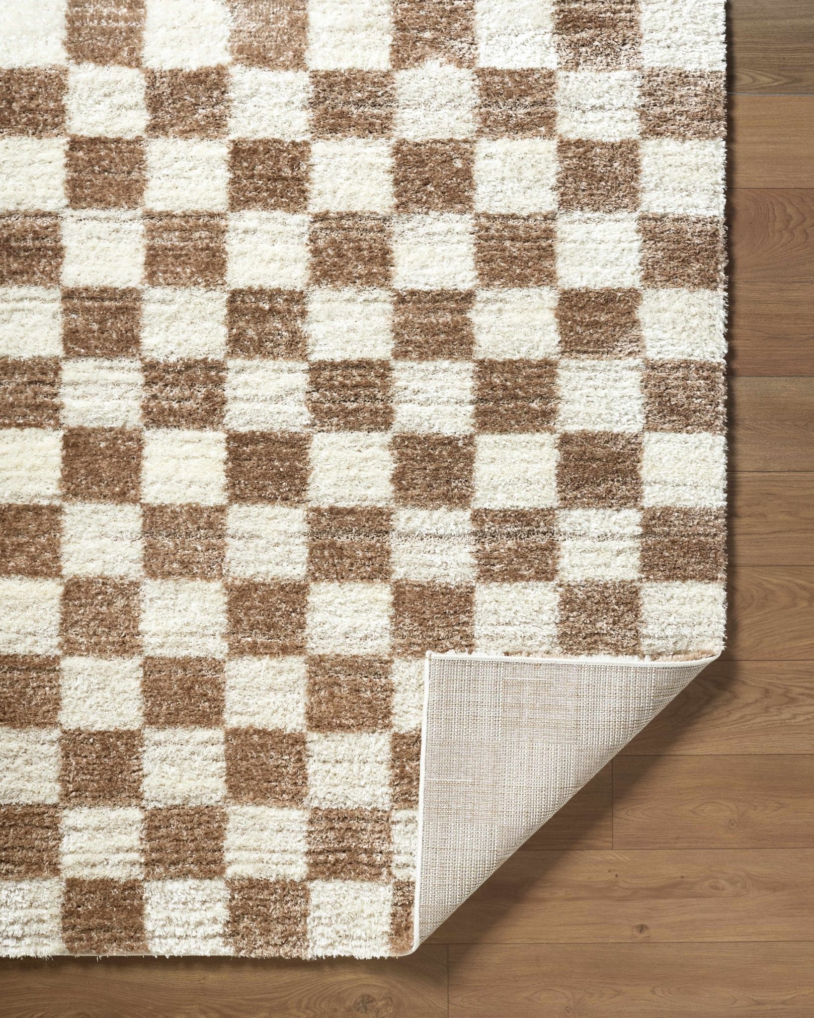 Contemporary Geometrical Style Brown Machine Woven Area Rug - Image 3