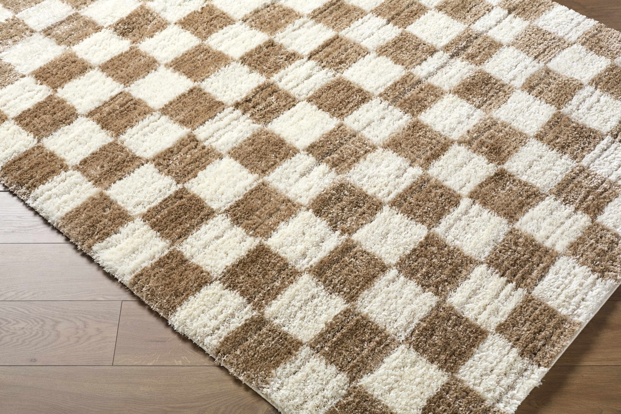 Contemporary Geometrical Style Brown Machine Woven Area Rug - Image 4