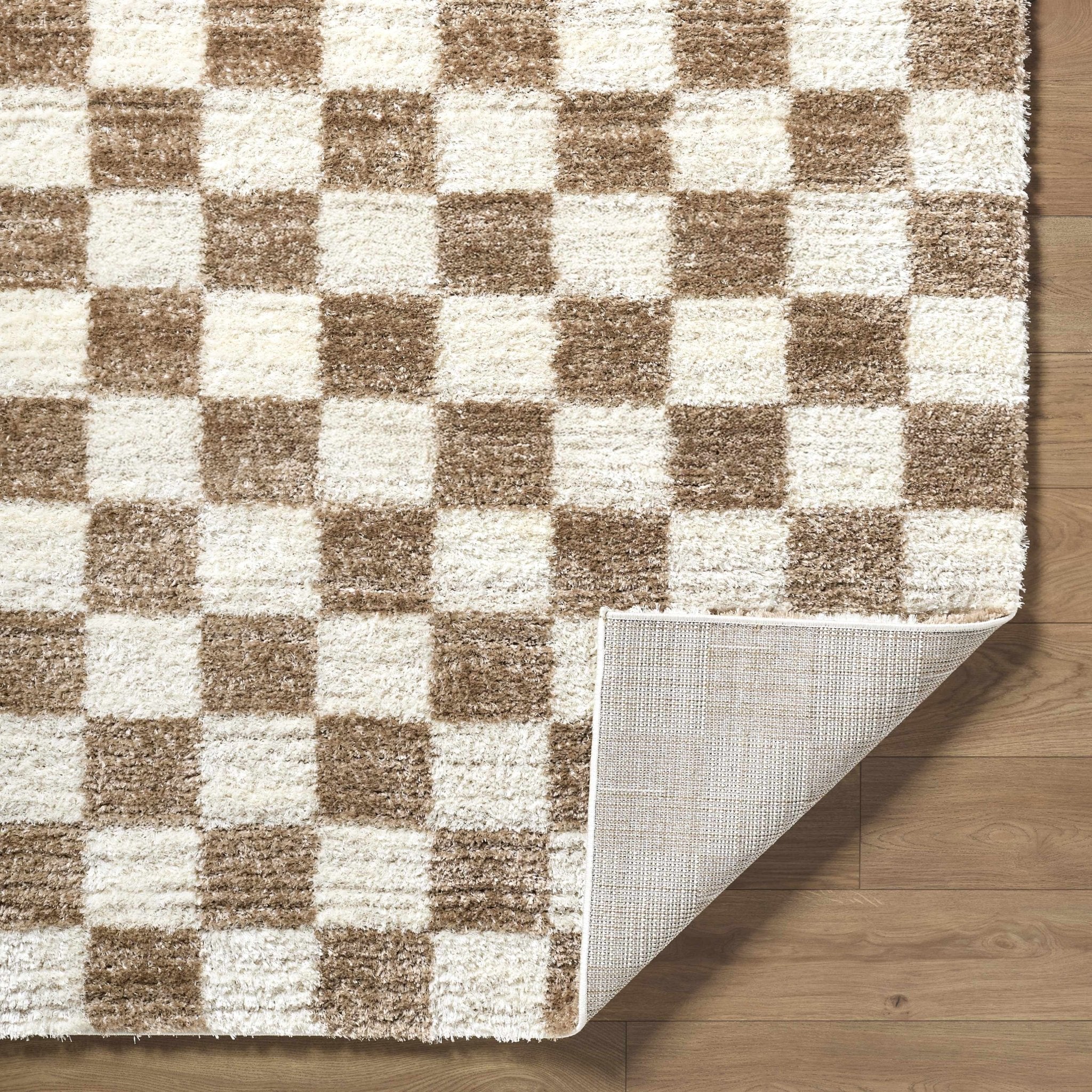 Contemporary Geometrical Style Brown Machine Woven Area Rug - Image 6