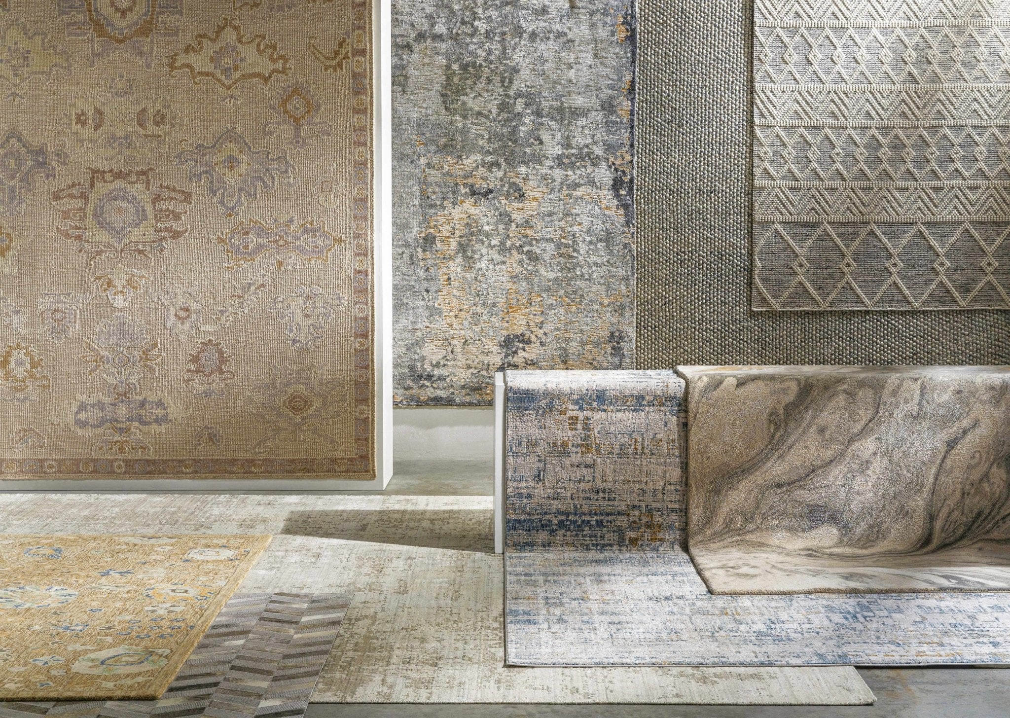 Contemporary Gray And Beige Abstract Machine Woven Rug - Image 15