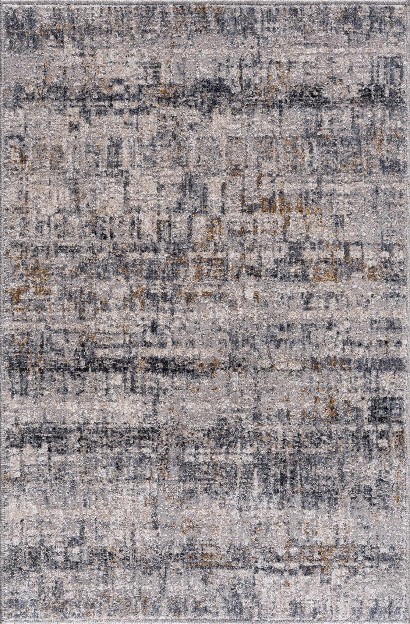Contemporary Gray And Beige Abstract Machine Woven Rug - Image 9