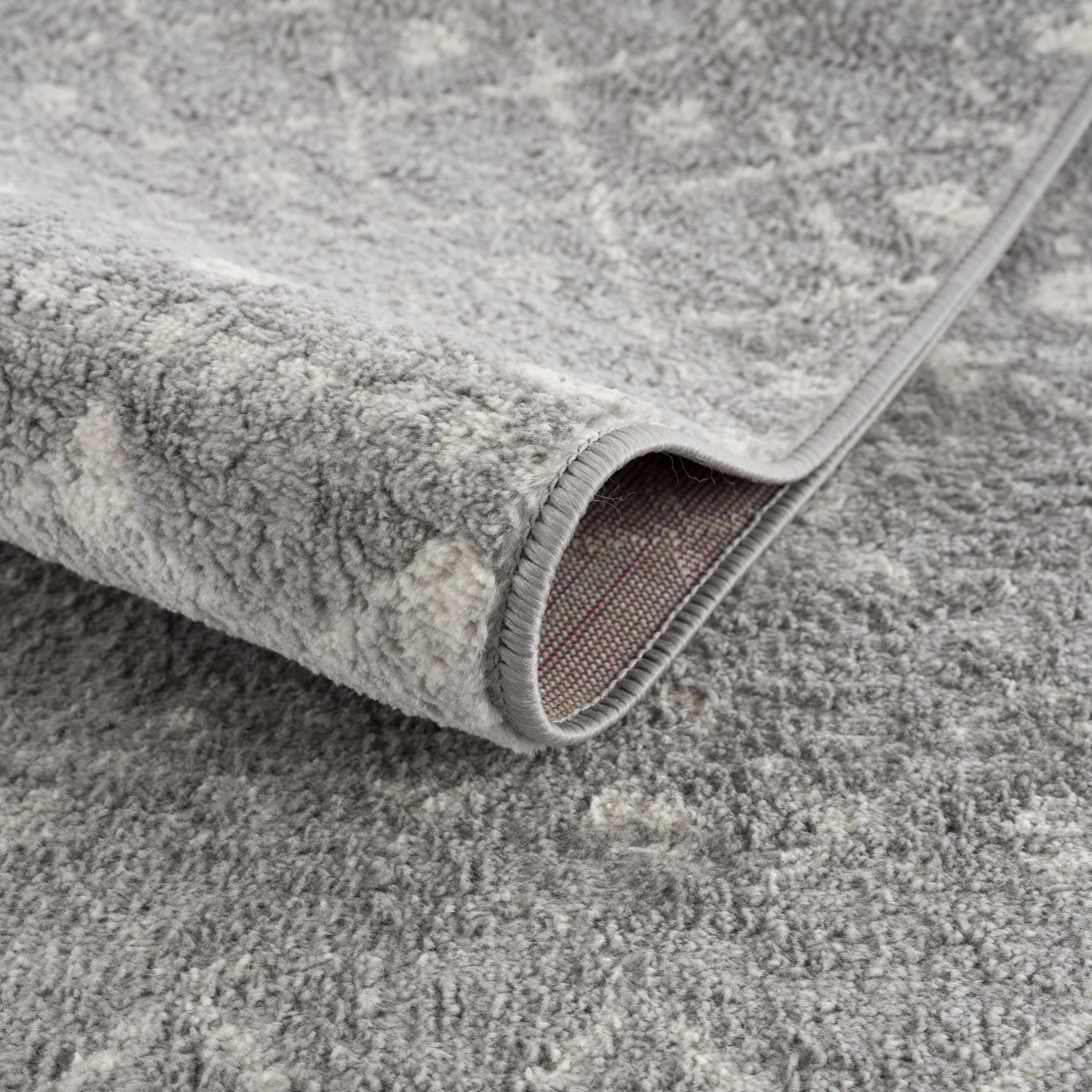 Contemporary Gray and Ivory Low pile Tribal Design Area Rug - Image 8
