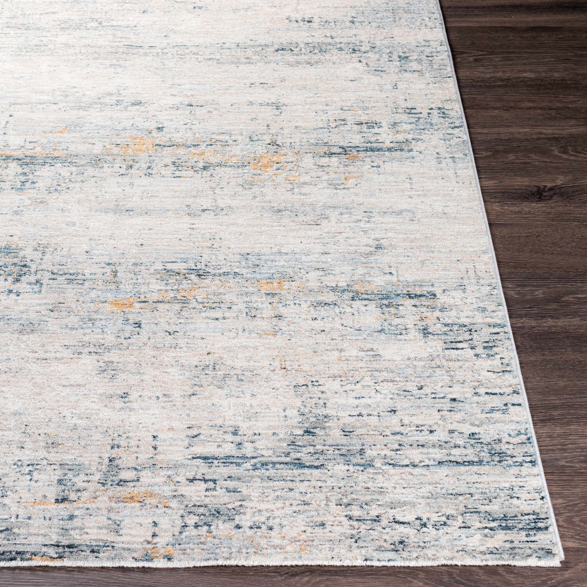 Contemporary Gray And Teal Abstract Design Rug - Image 12